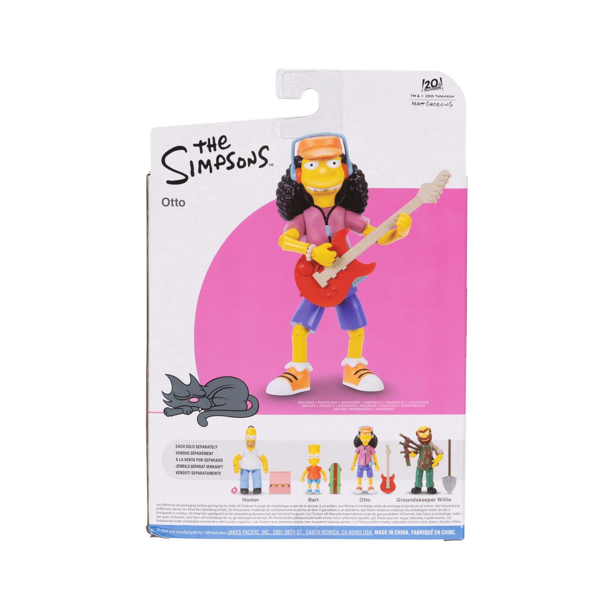 JAKKS Pacific The Simpsons Otto Collectible Action Figure with Electric Guitar | 5-Inch/12.7cm | Ages 4+ 5