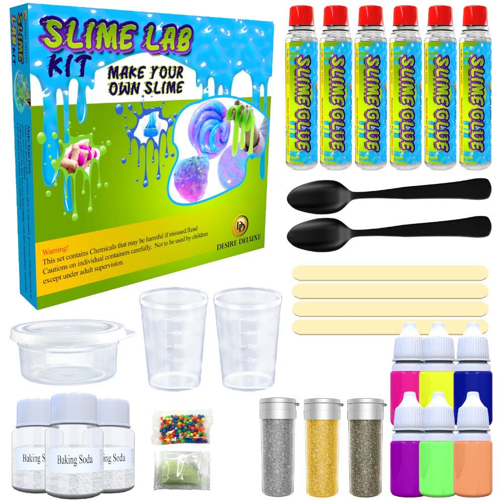 Desire Deluxe Slime Making Kit - Neon DIY Science Lab for Kids Ages 3+