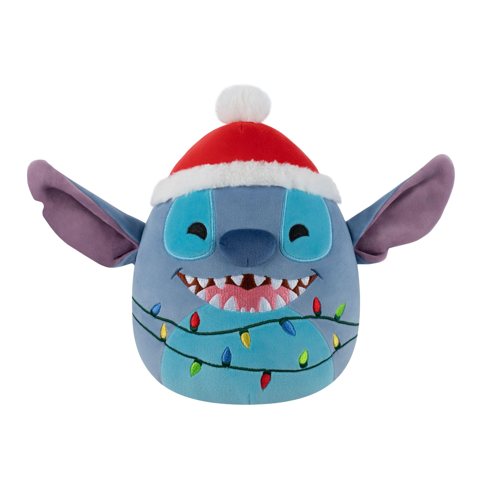 Squishmallows 8-Inch Holiday Stitch with Santa Hat - Disney Plush Toy