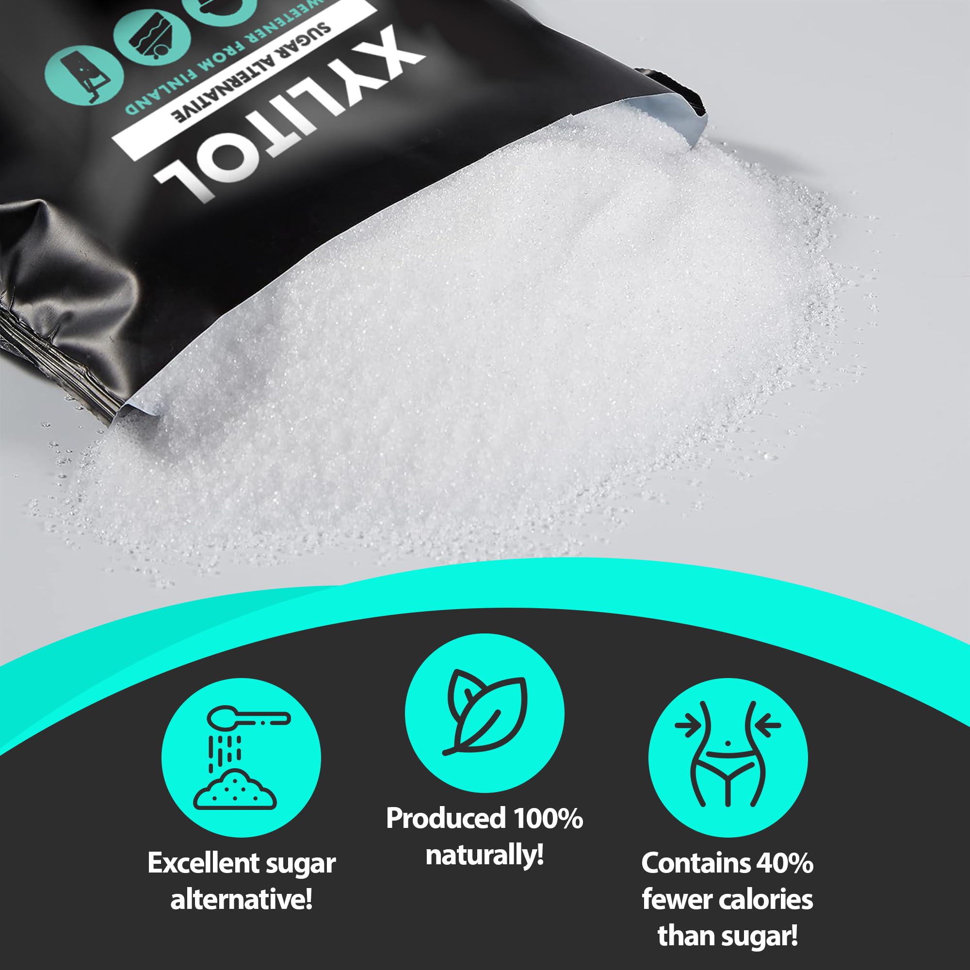 Nature Diet Xylitol Sugar Substitute - 1kg Birch Sugar from Finland | Low GI Sweetener 3
