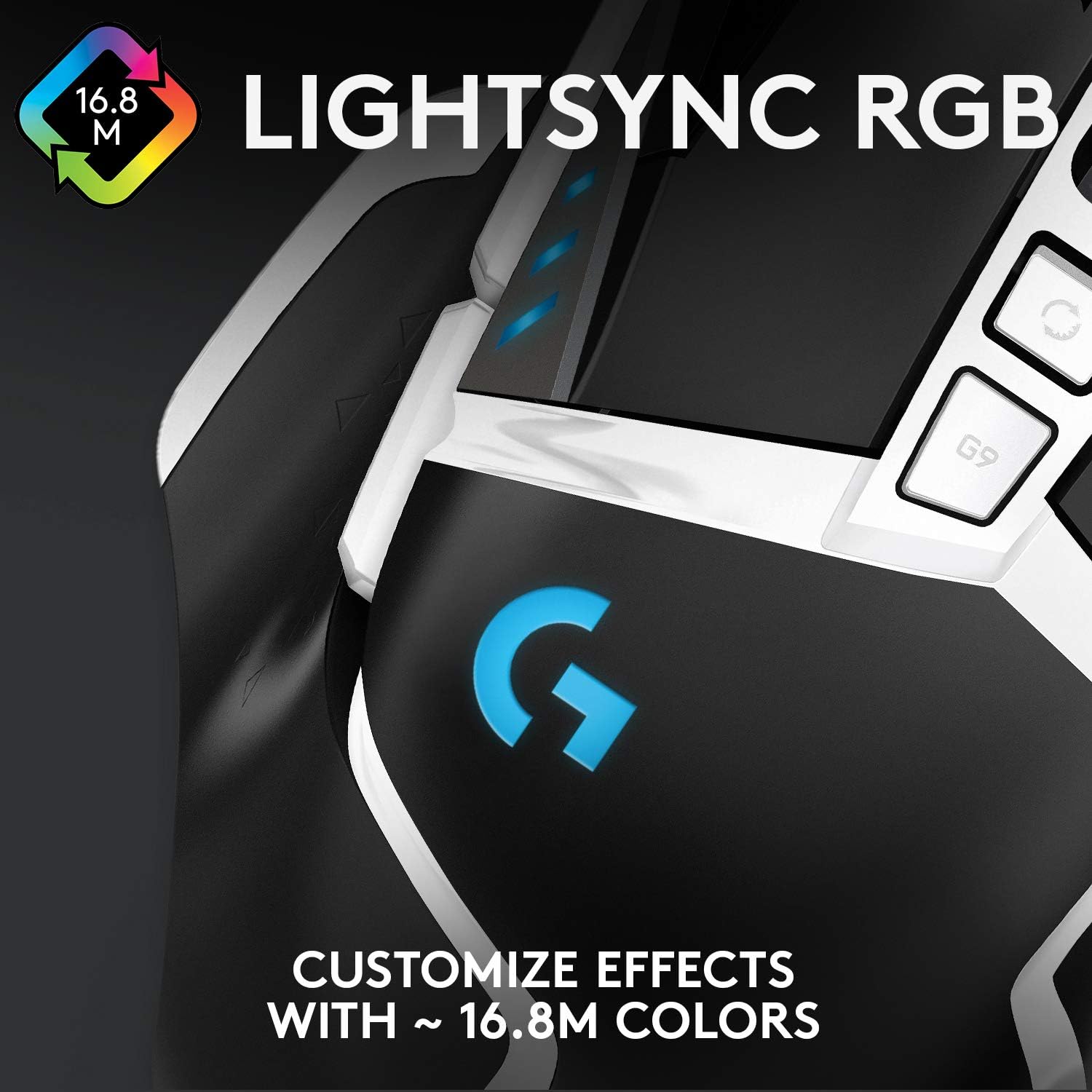 Logitech G502 HERO 25K Gaming Mouse Special Edition - Black & White 5