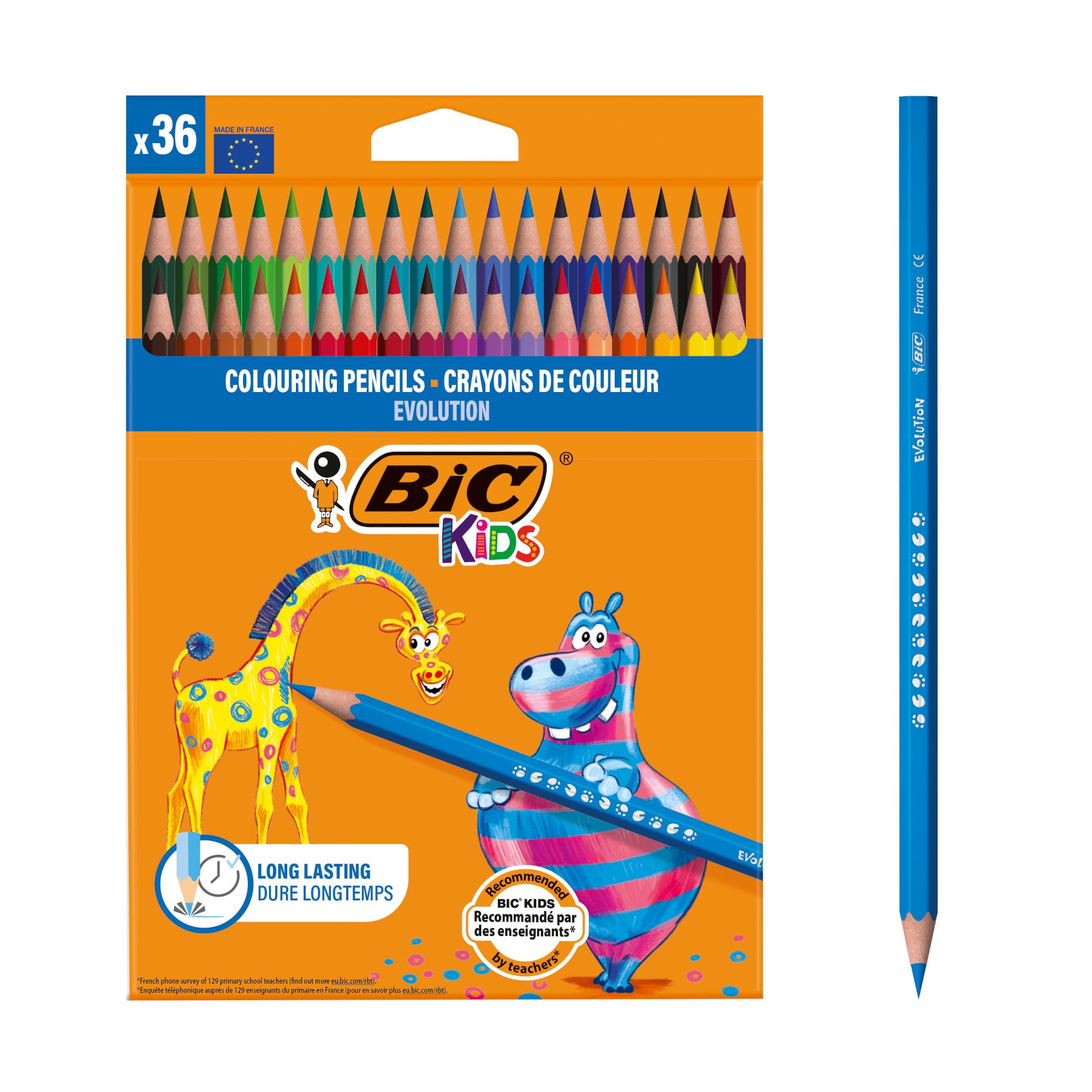 BIC Kids Evolution Coloured Pencils - Wood-Free, Durable Art Supplies for Kids 1