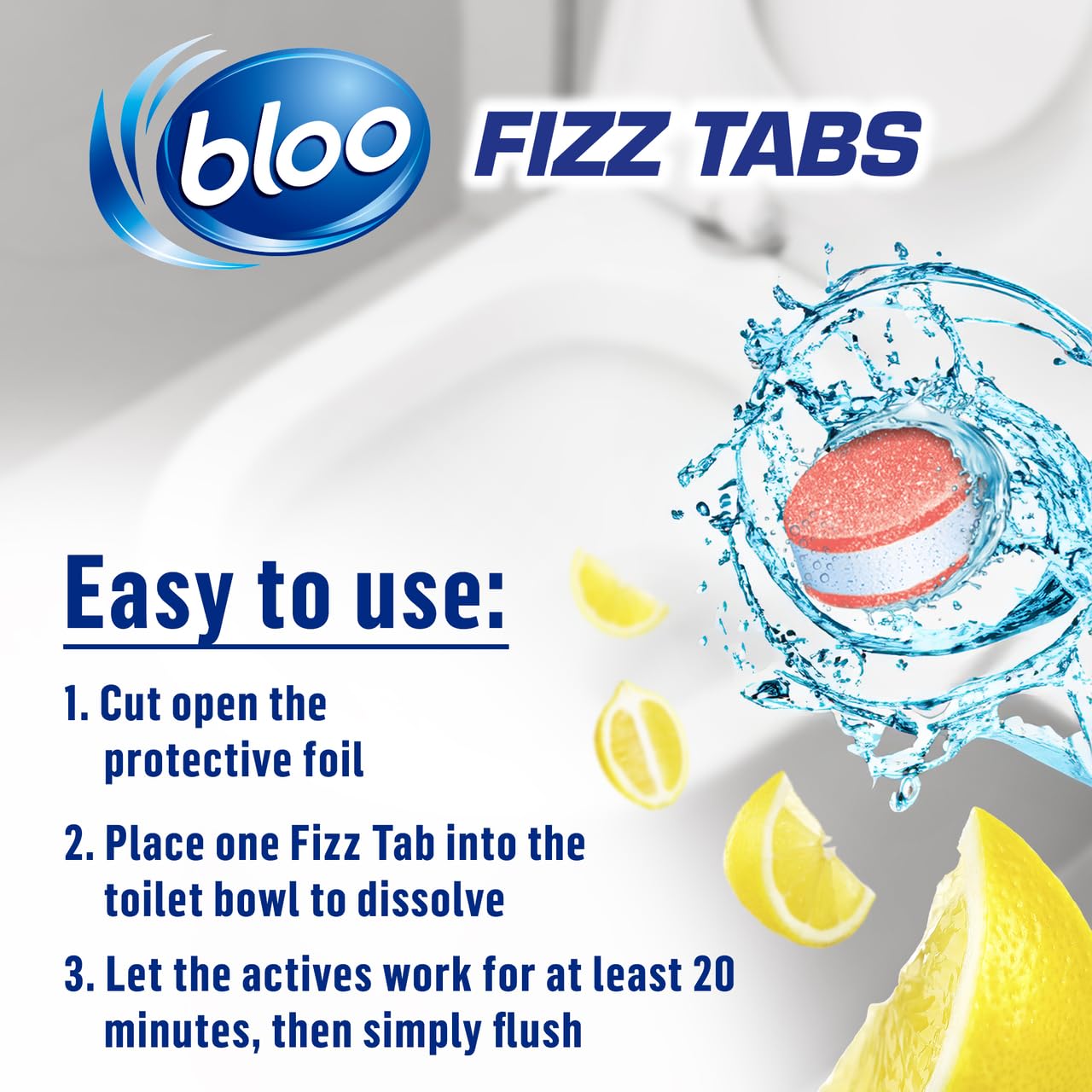 Bloo Power Fizz Tabs Anti-Limescale Toilet Cleaning Lemon, 8 Count 5