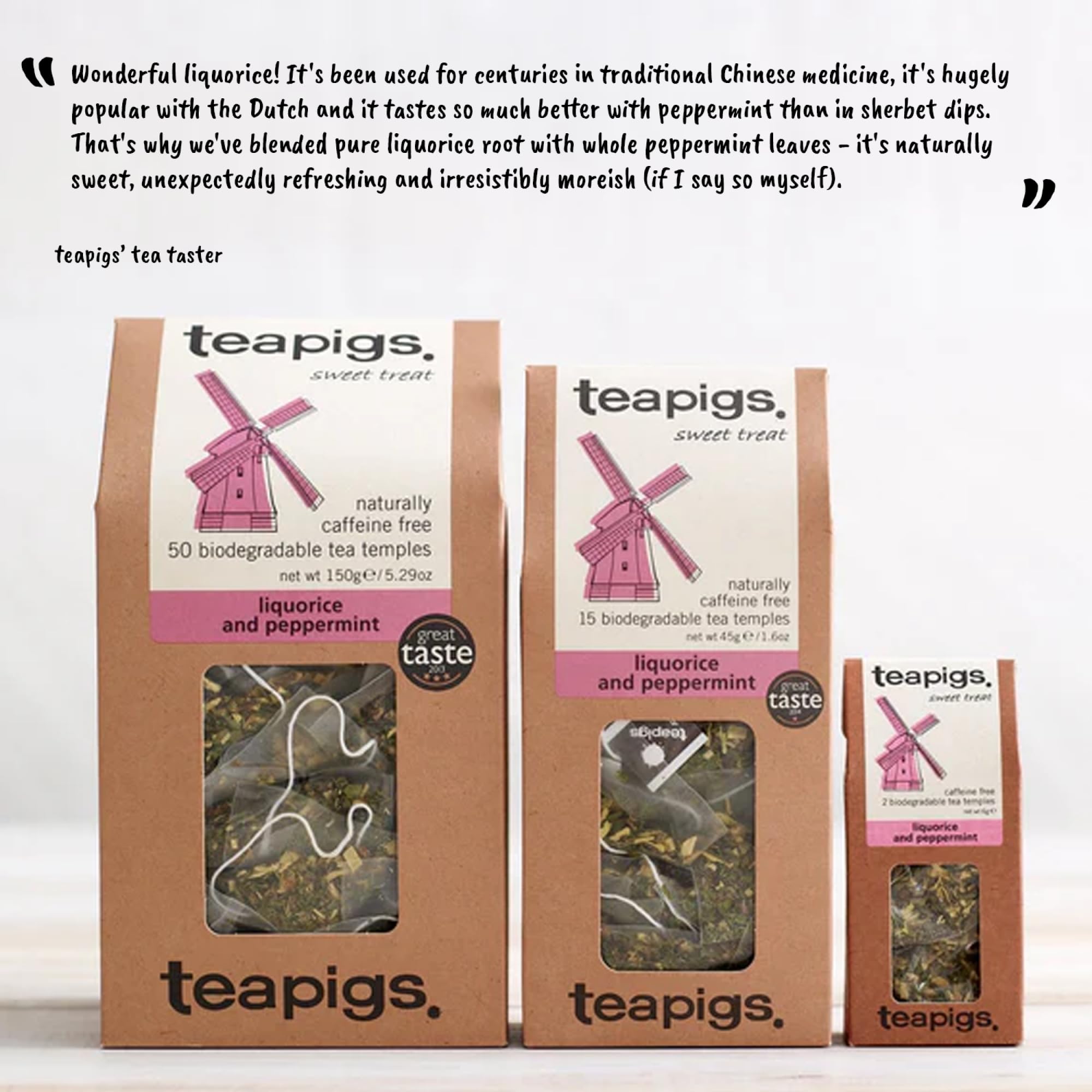 Teapigs Liquorice and Peppermint Tea - 50 Whole Leaf Tea Bags, Naturally Caffeine-Free Herbal Infusion 9