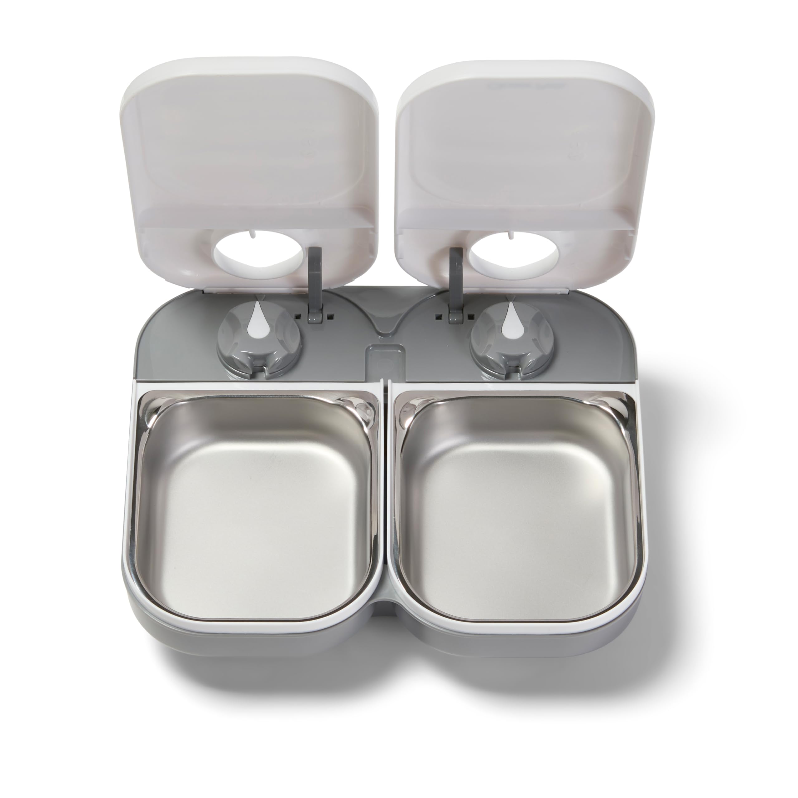Closer Pets Automatic Pet Feeder - 2-Meal Timer, Stainless Steel Bowls, Ice Pack | White 6