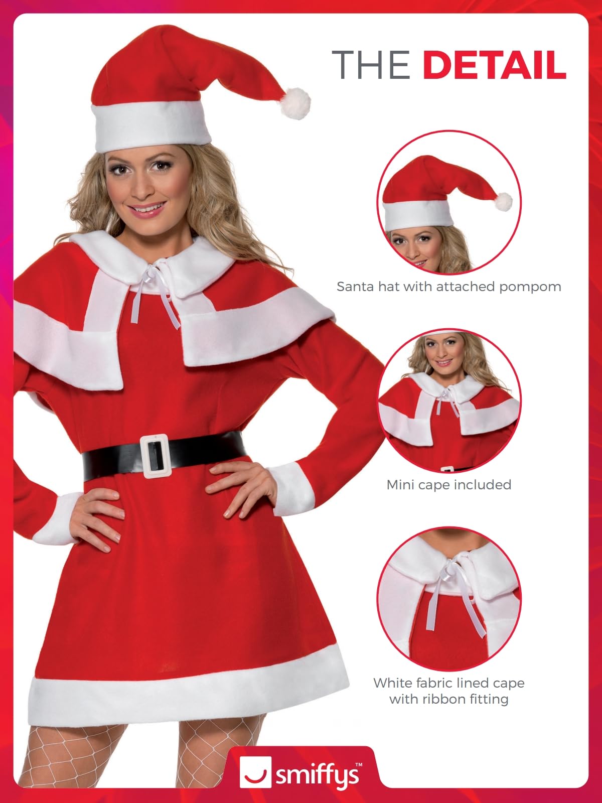 Smiffys Miss Santa Fleece Costume - Size 12-14 15