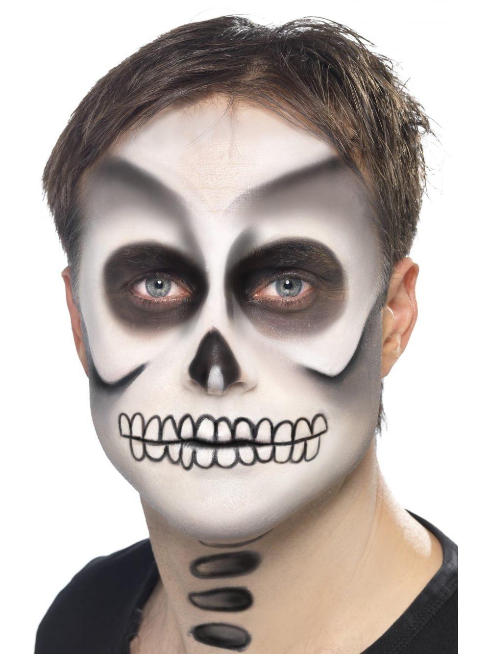 Smiffys Skeleton FX Kit with Black & White Face Paint, Crayon & Sponge 11
