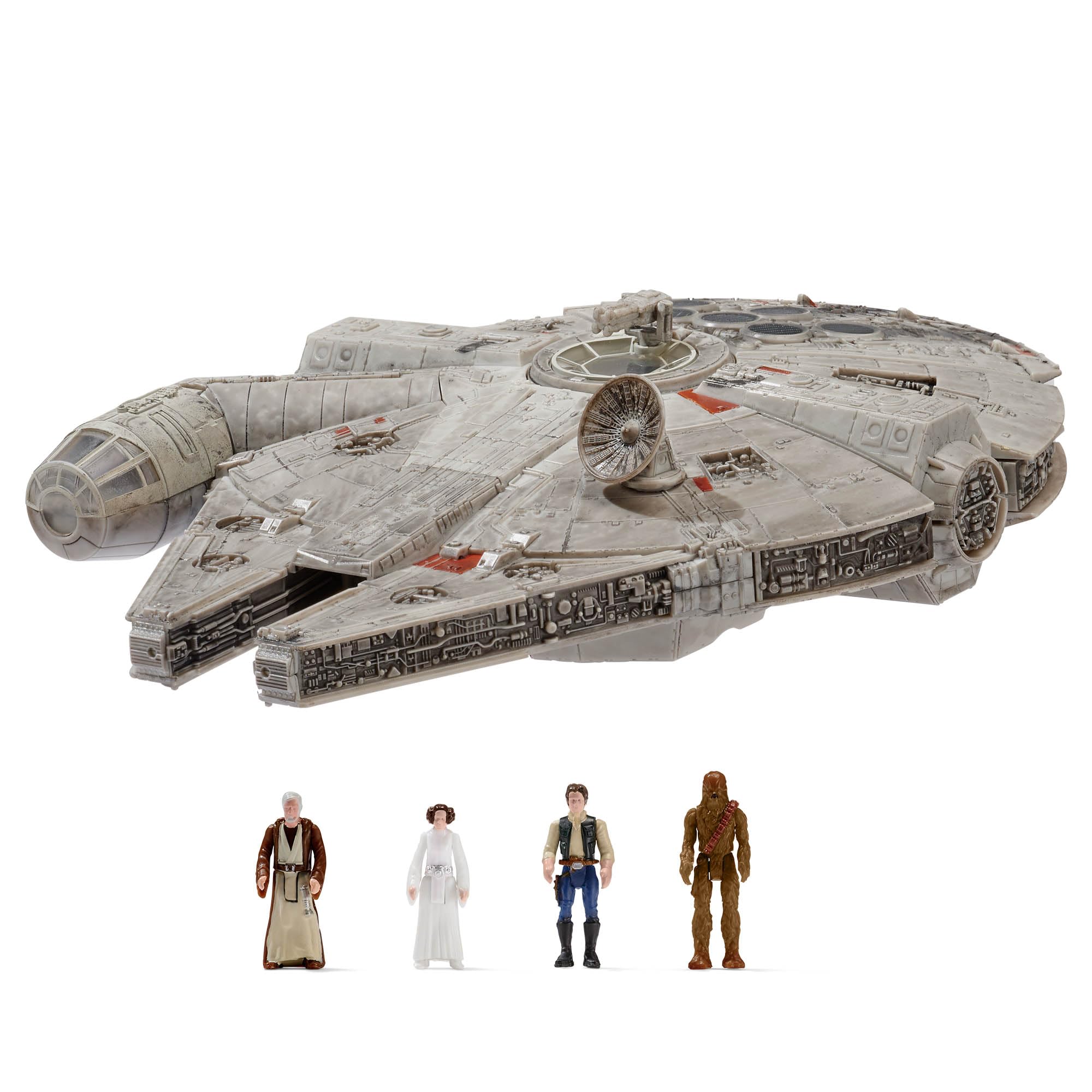 Jazwares Star Wars Micro Galaxy Squadron Millennium Falcon - 9-Inch Assault Class Vehicle with 4 Micro Figures