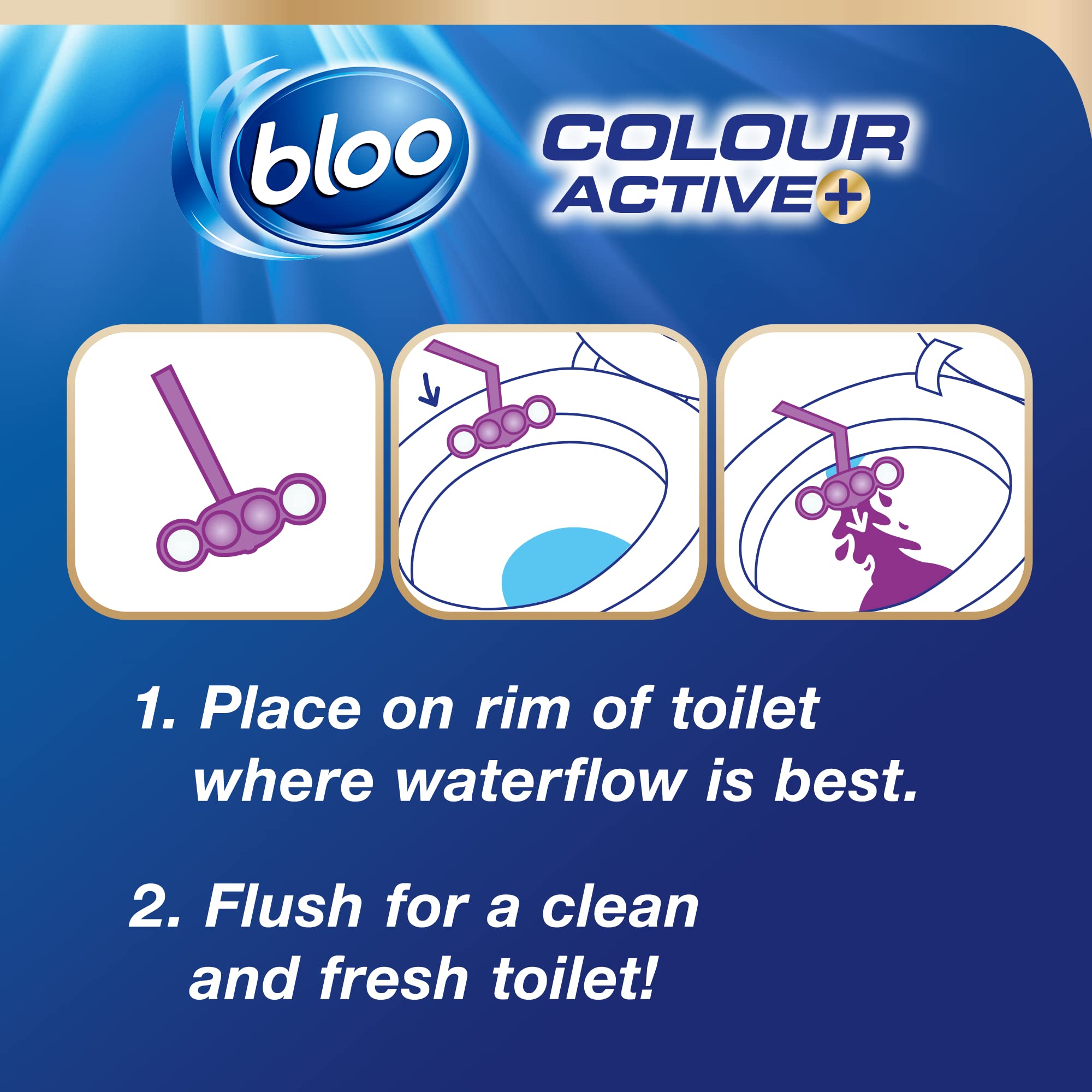 Bloo Colour Active+ Lavender Toilet Rim Block (50g) - Anti-Limescale, Long-Lasting Freshness with Every Flush 3