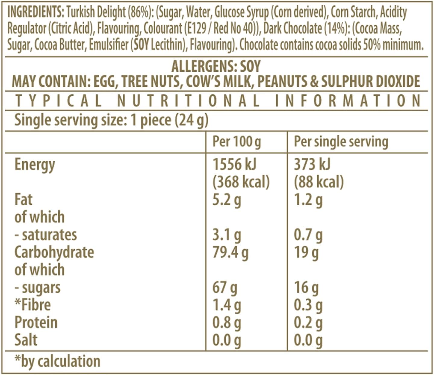 Sally Williams Luxury Dark Chocolate Enrobed Rose Turkish Delight, 300g 4