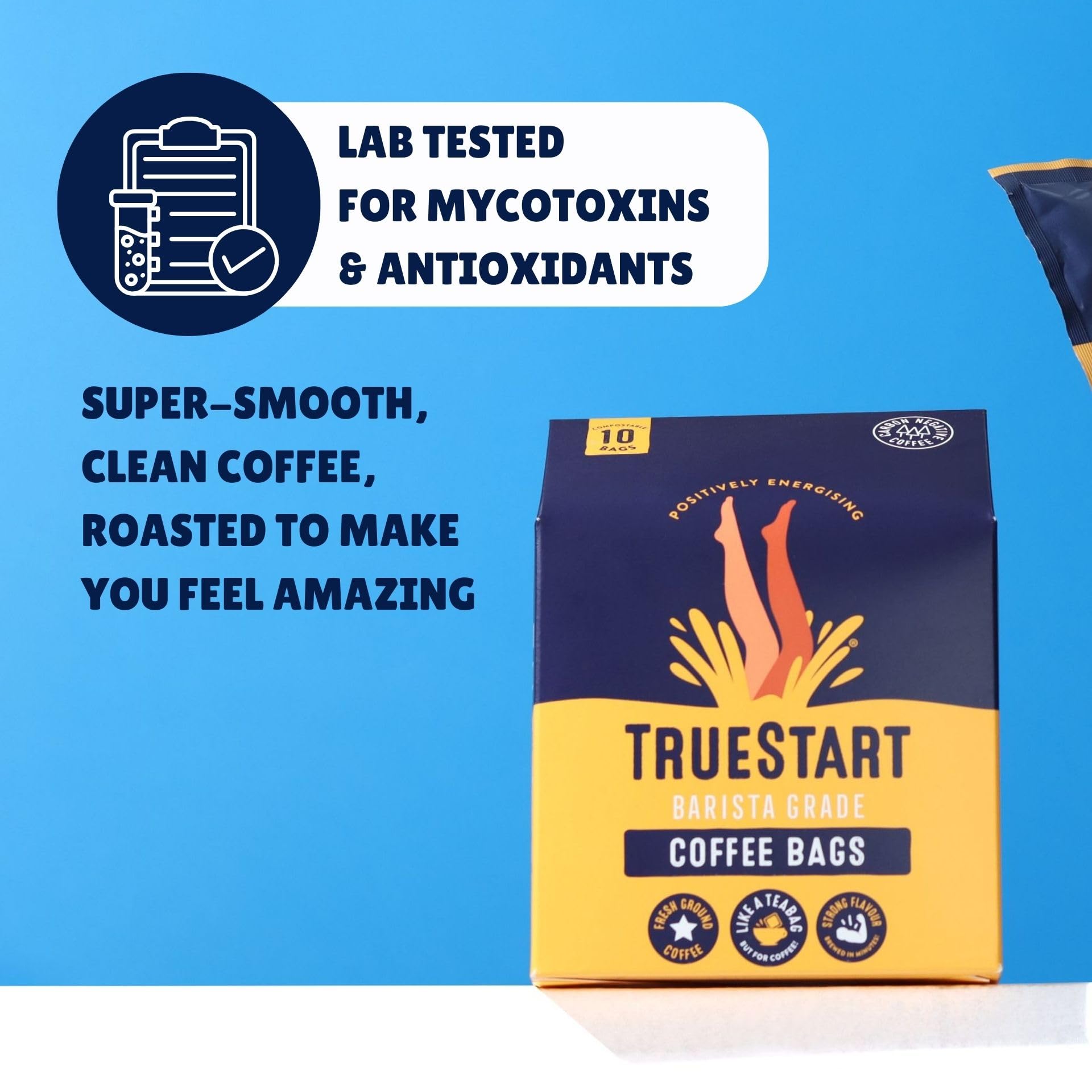 TRUESTART Coffee Bags - Smooth Energising Colombian Arabica | 30 Wrapped Bags | Mycotoxin-Free 4