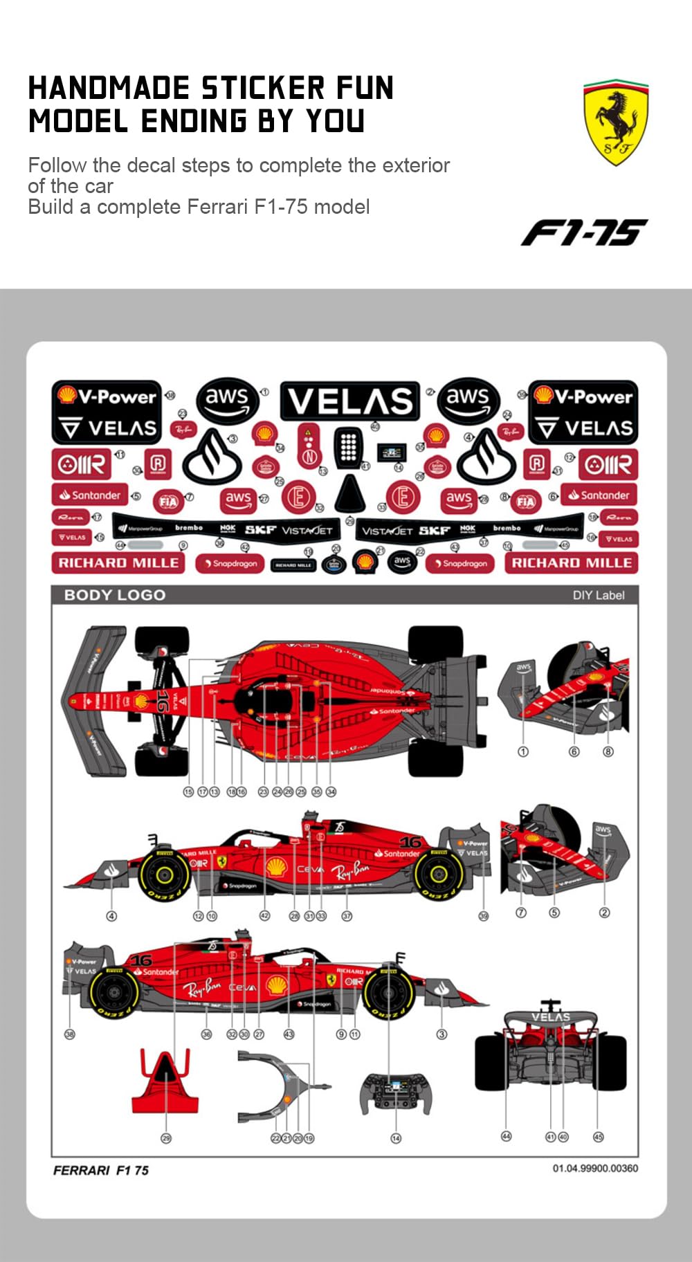 Ferrari F1-75 RC Car (1:12 Scale) - 2022 Formula 1 Remote Control Vehicle 9