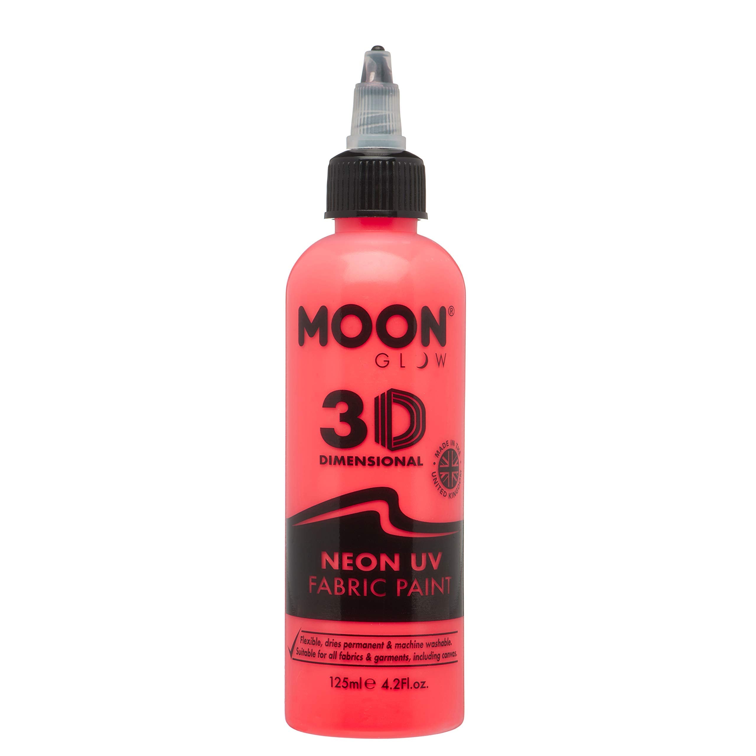 Moon Glow - Neon UV 3D Fabric Paint - 125ml - Intense Red 10