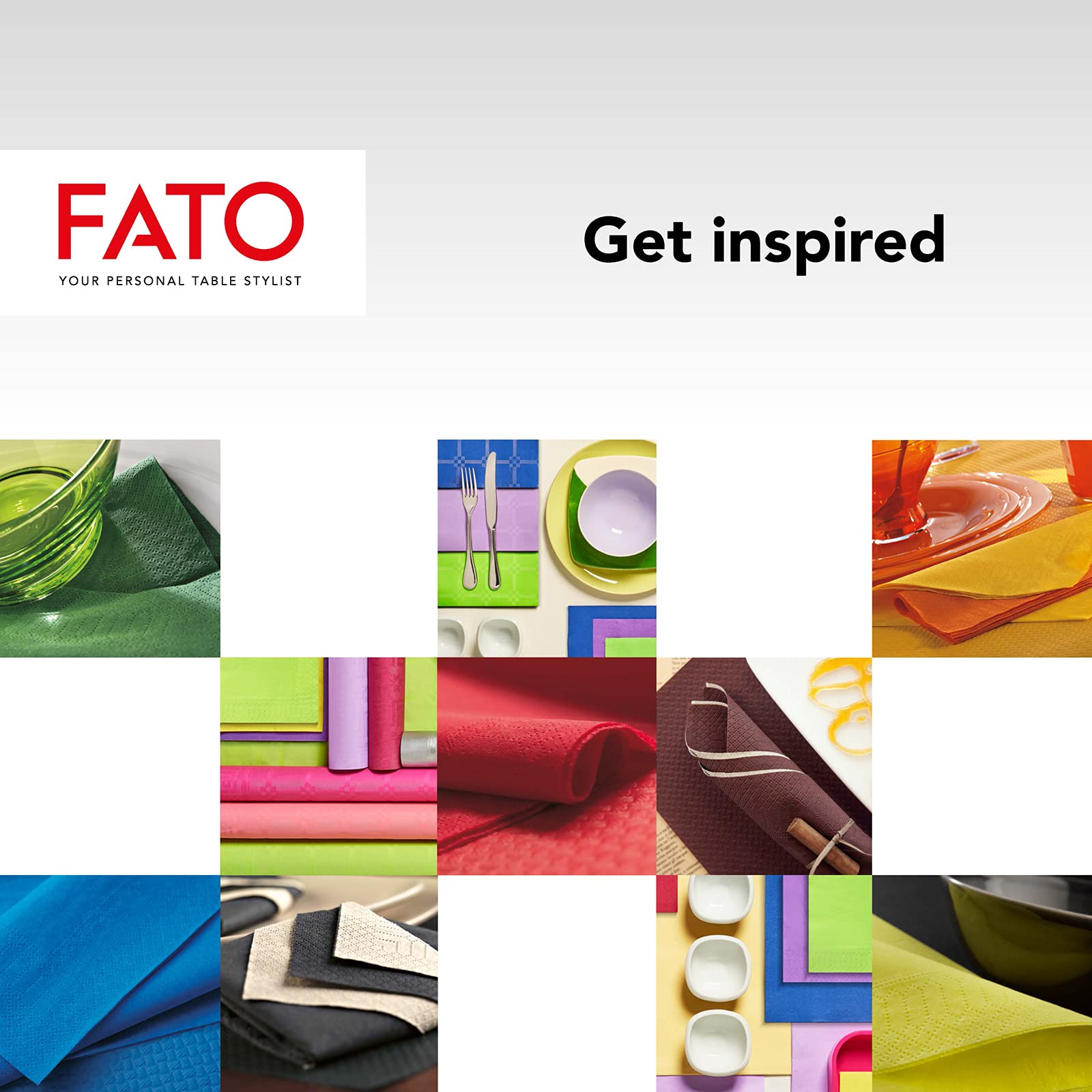 Fato - Disposable Paper Napkins 24x24 cm Black, 2-Ply, Pack of 100 5