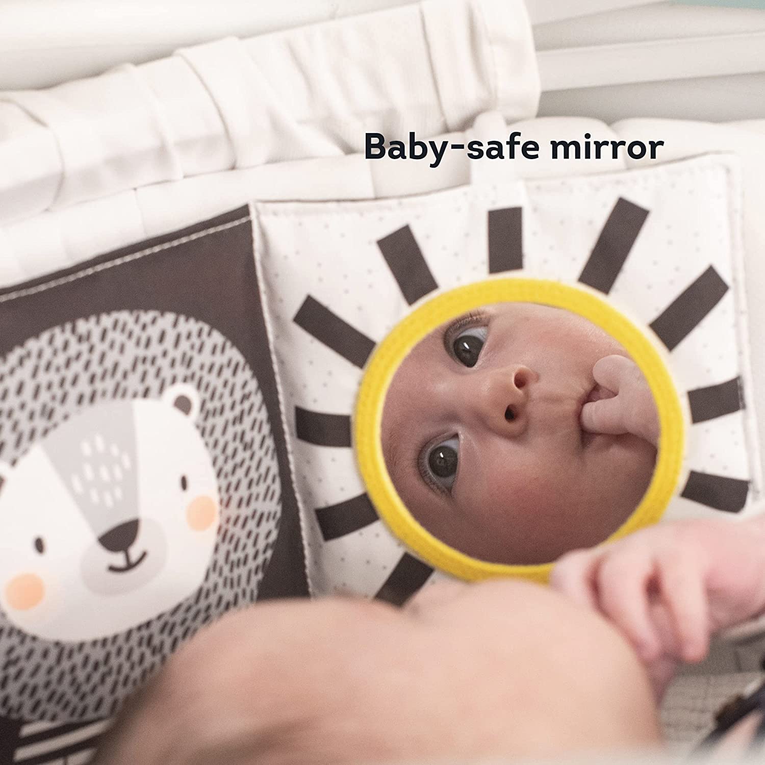 Taf Toys Savannah Black and White 3-in-1 Newborn Pram Book - High Contrast Sensory Toy for 0+ Months 9