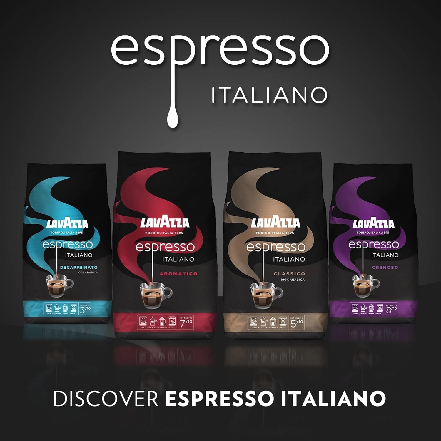 Lavazza - Espresso Italiano Classico 100% Arabica Medium Roast Coffee Beans 5