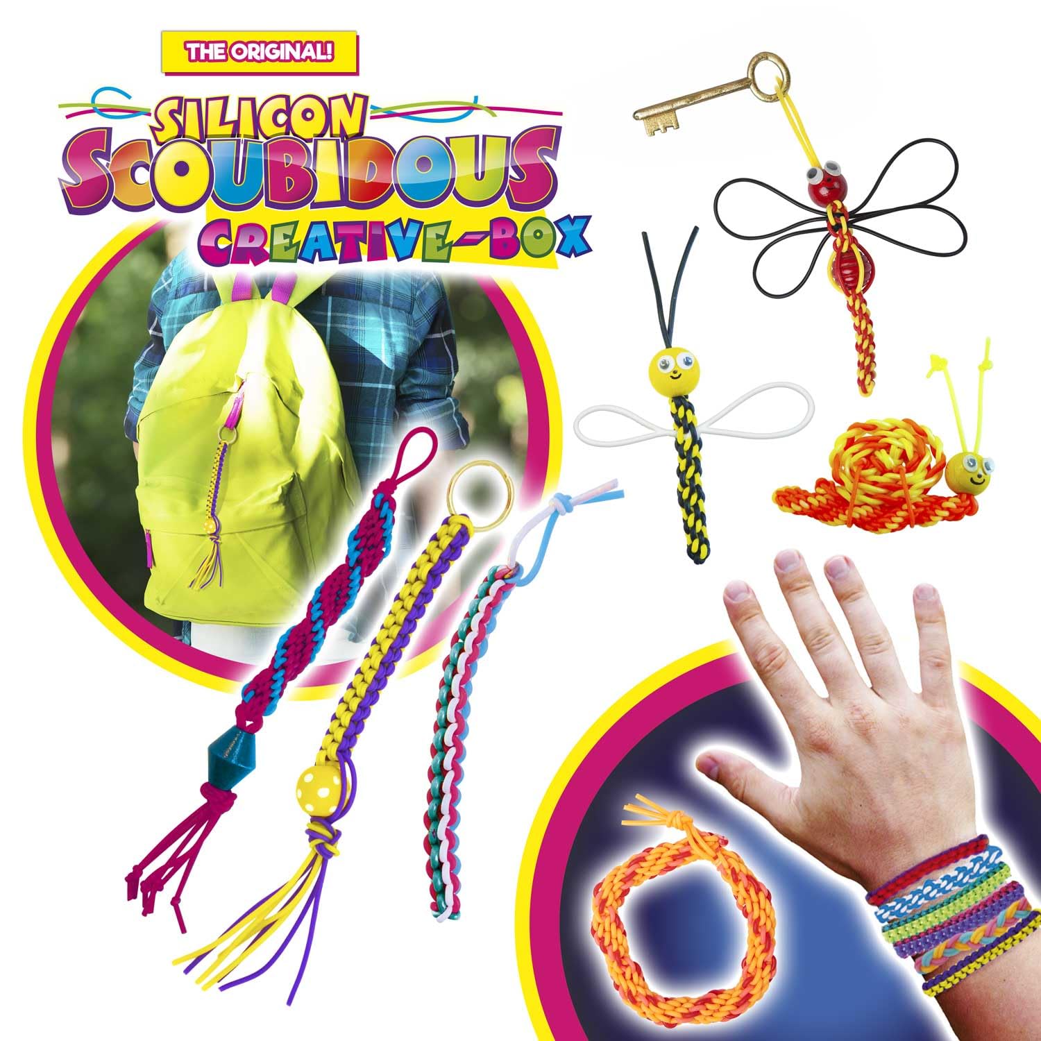 CRAZE Scoubidou Creative Box - 36 Silicone Strings, 30+ Charms & Beads, Ages 8+ 3