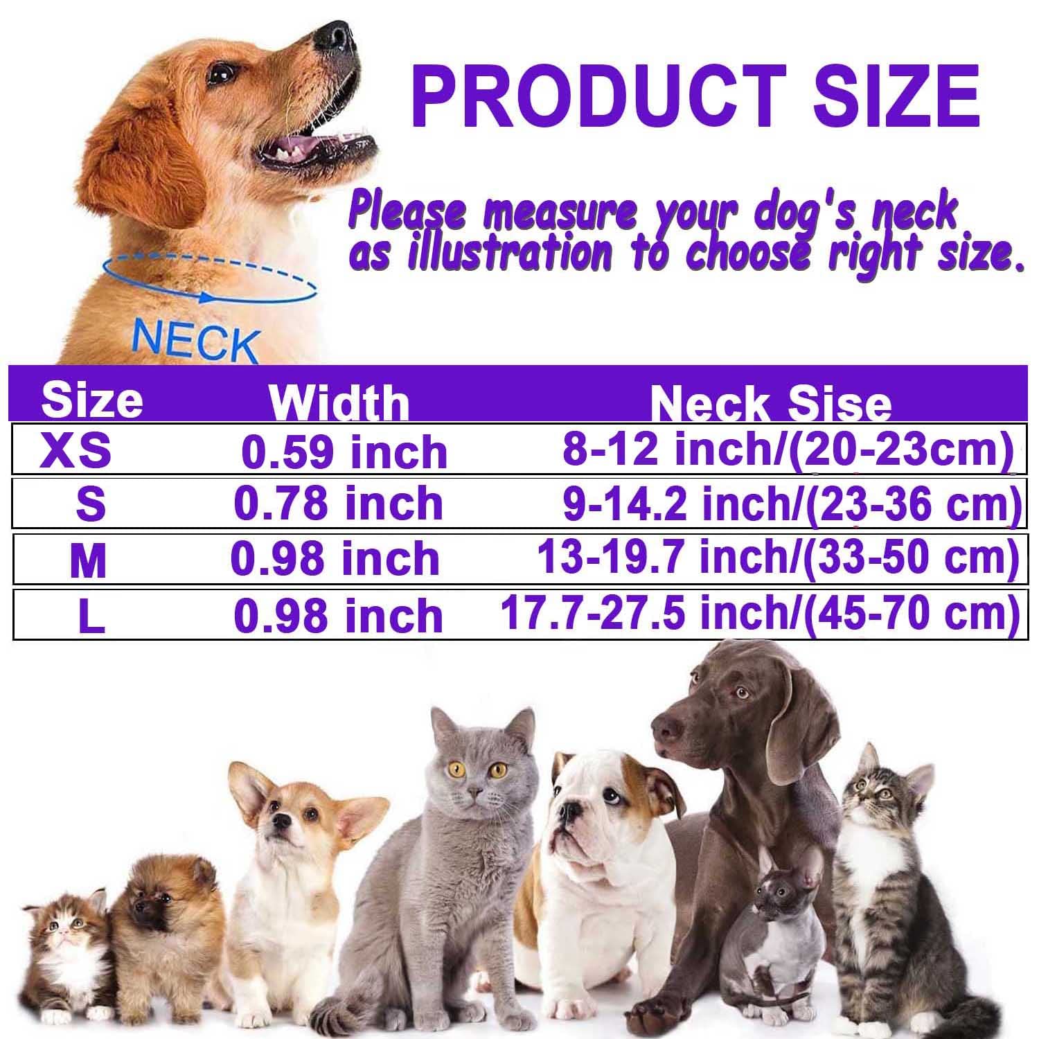 ATETEO Adjustable Dog Collar - Padded Neoprene, Reflective Straps, Quick Release Buckle, Purple, Size M 3
