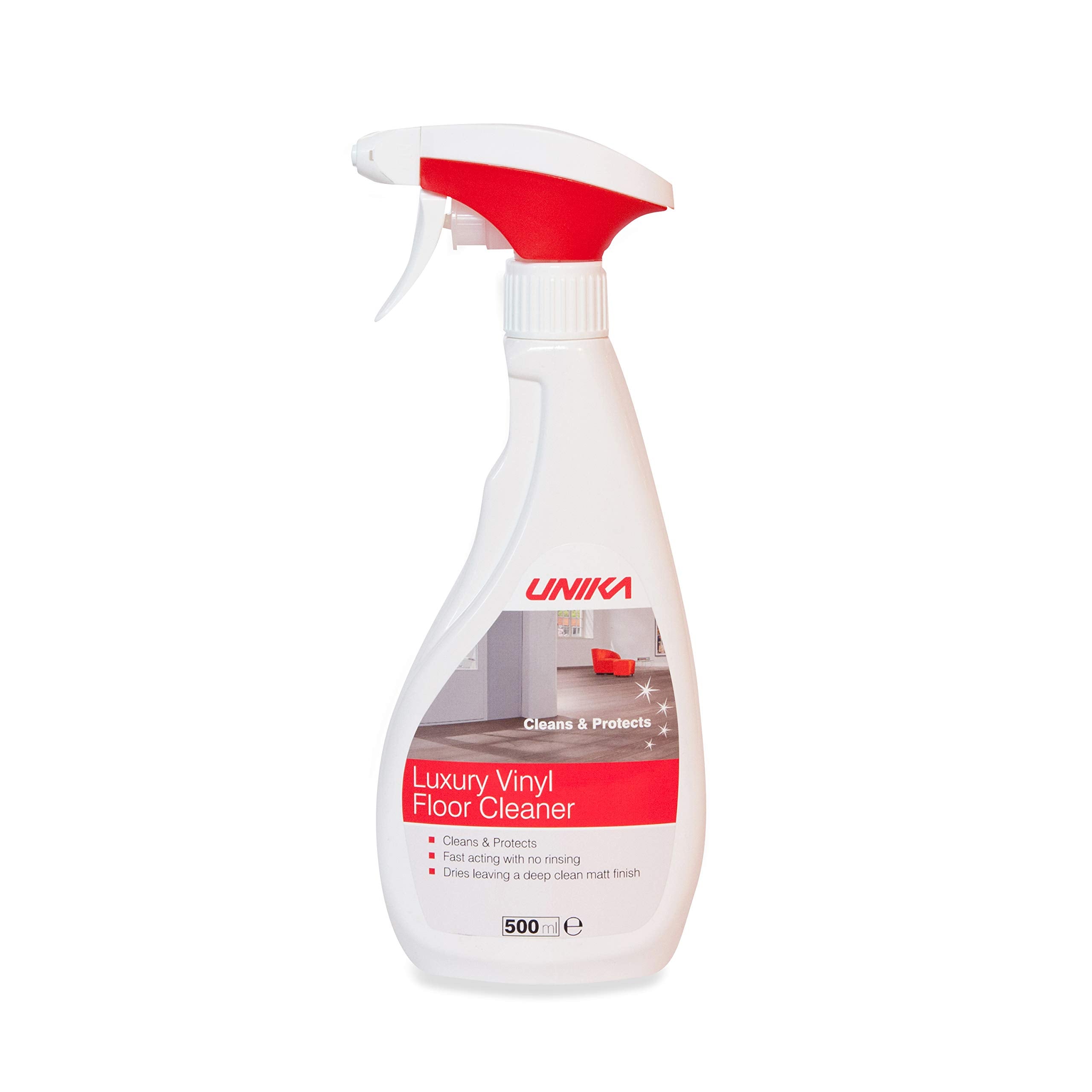 Unika Luxury Vinyl Floor Cleaner Spray - 500ml Lemon Scent | No Polish Build-Up | Dries to a Sparkling Shine