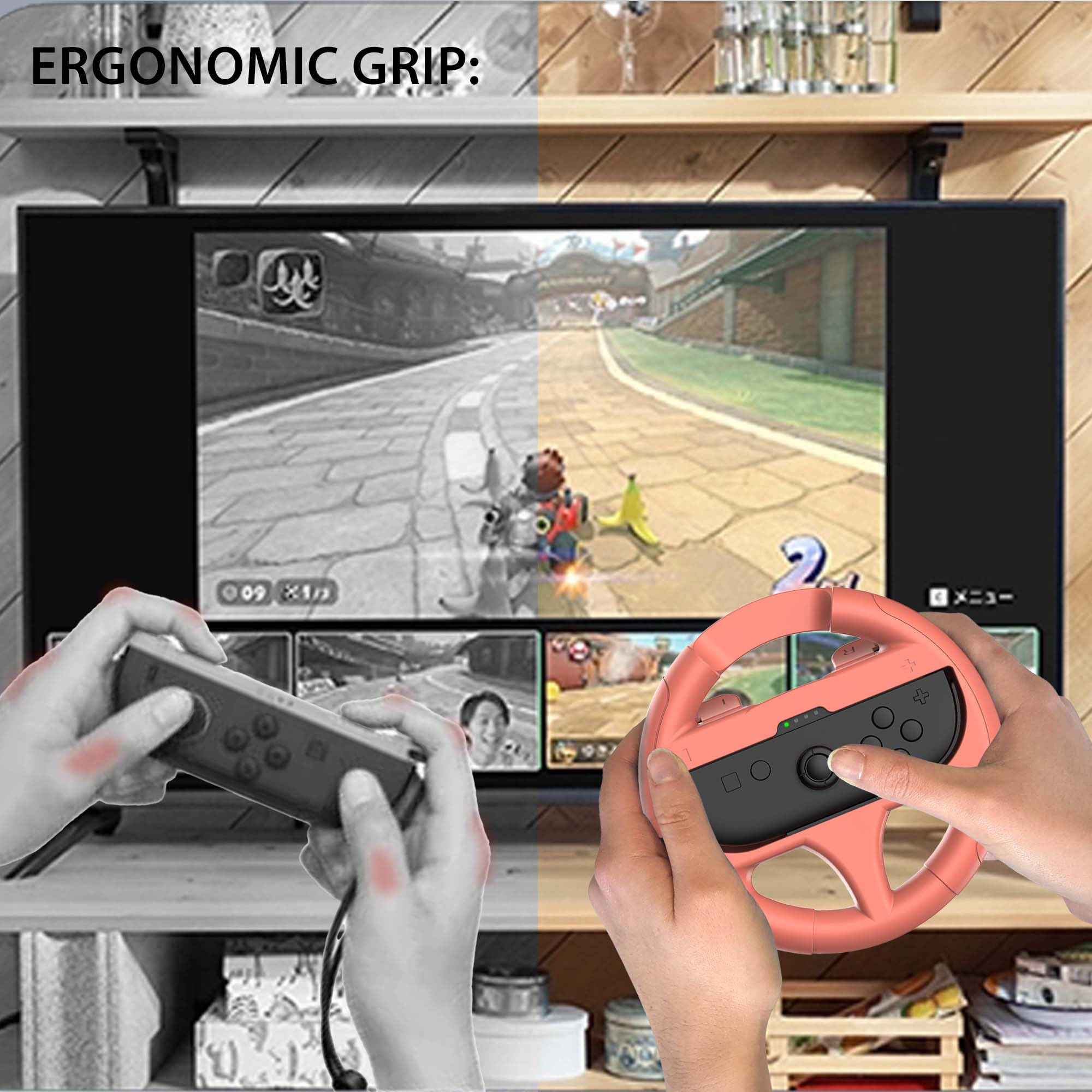 Subsonic - Pack of 2 Steering Wheels for Nintendo Switch and Switch 2 Joy-Con 5