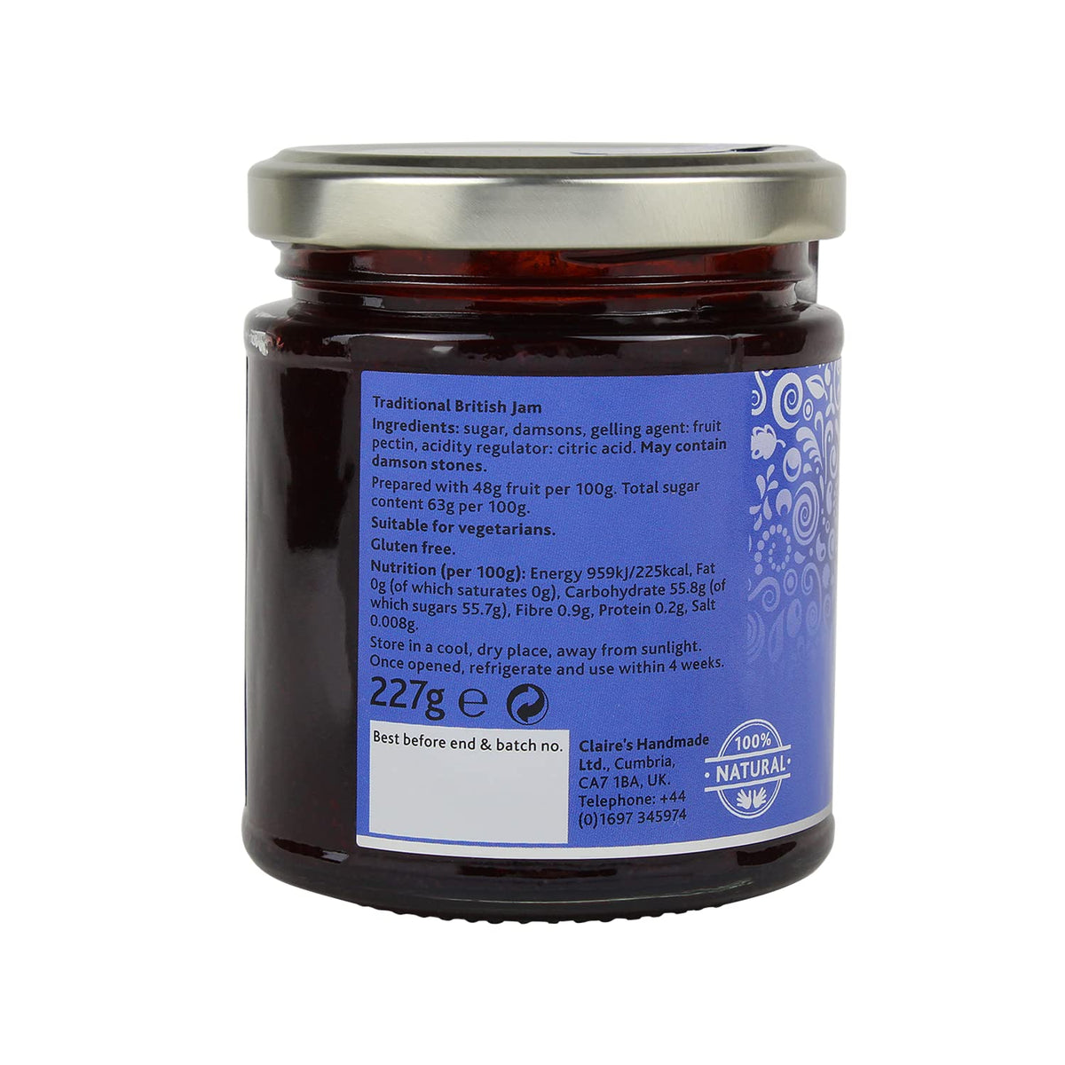 Claire's Handmade Damson Extra Jam | 227g