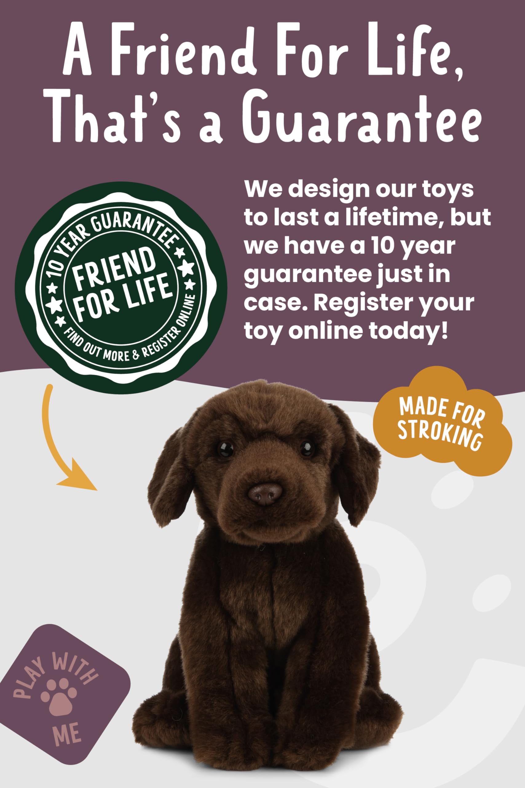 Chocolate Labrador Plush Toy - Soft Stuffed Animal for Kids & Adults, 20cm Brown 3