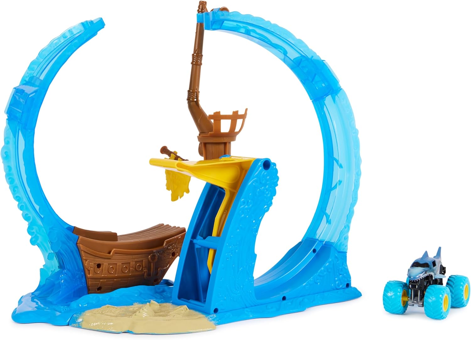 Monster Jam Megalodon Loop of Doom Stunt Playset - 1:64 Scale with Exclusive Die-Cast Truck 1