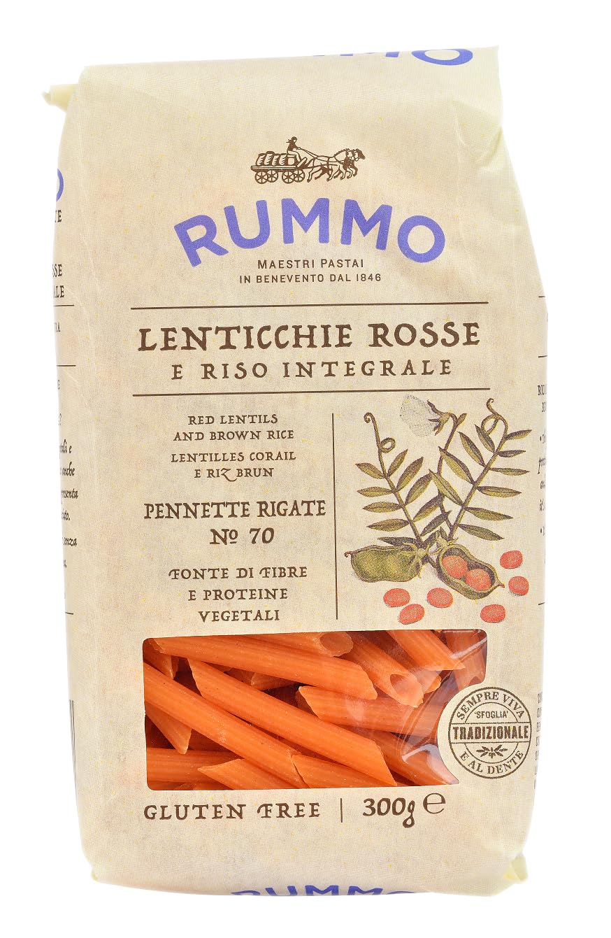 Rummo - Pennette Lenticchie Rosse No.70 Gluten-Free Red Lentil Pasta 1