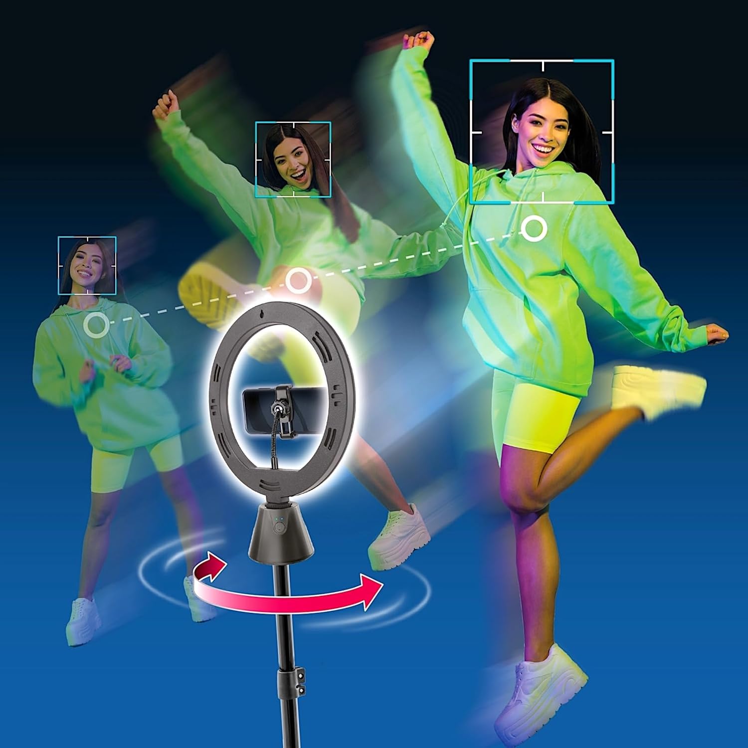 Studio Creator 360 Video Maker Kit - Motion Tracking LED Ring Light with Green Screen 10