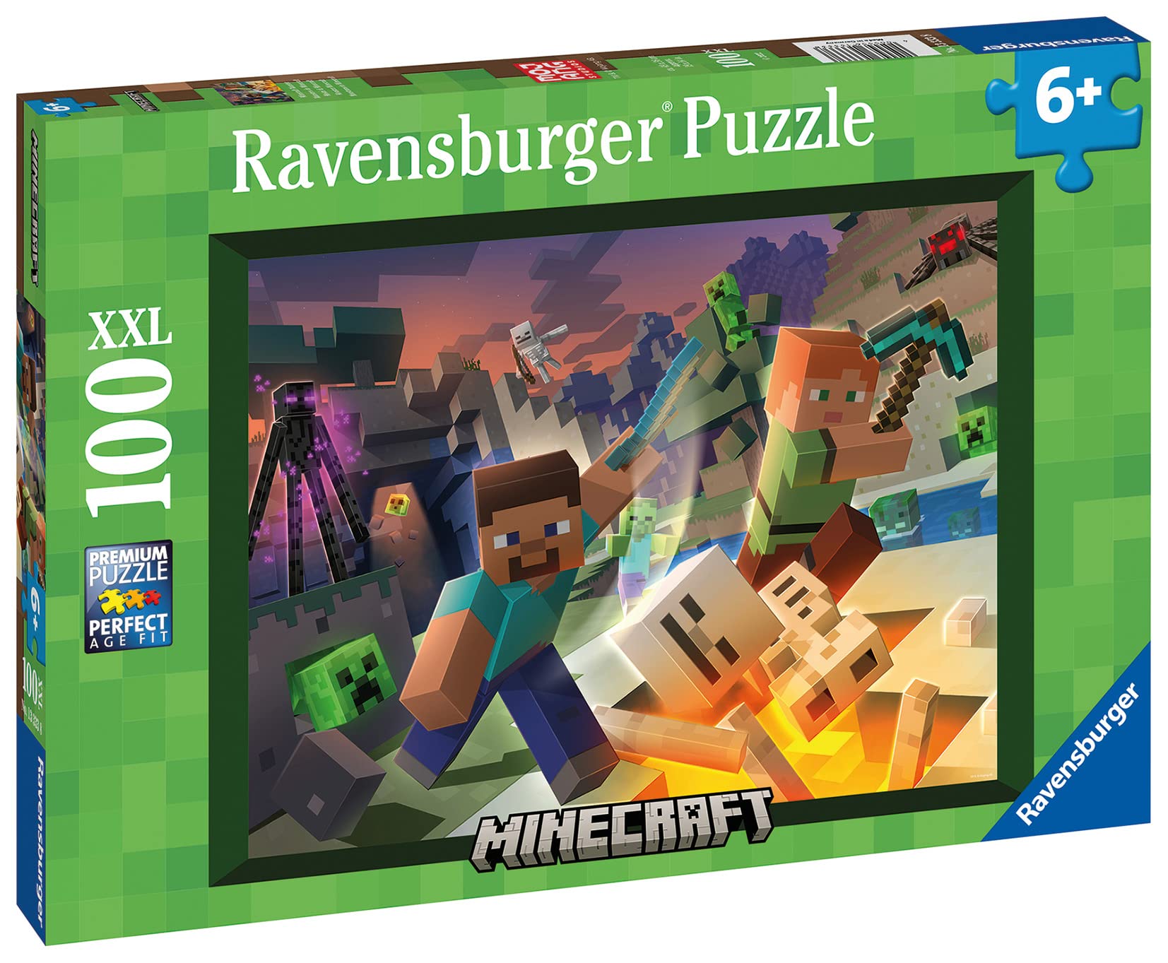 Ravensburger Minecraft Monster Puzzle - 100 Piece Kids Jigsaw for Ages 6+ 1