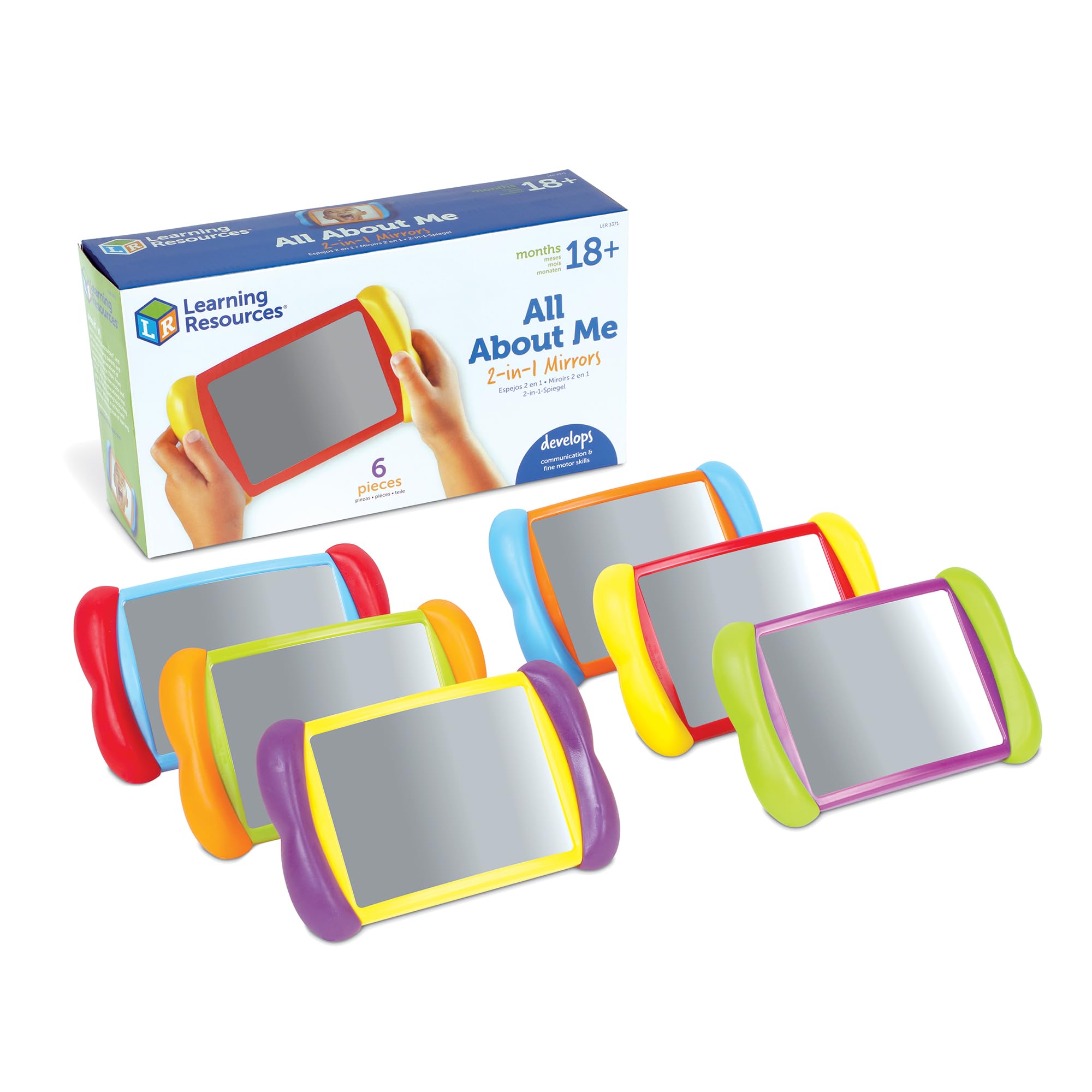 Learning Resources All About Me 2-in-1 Mirrors - Set of 6 | Encourages Self-Awareness & Emotional Learning