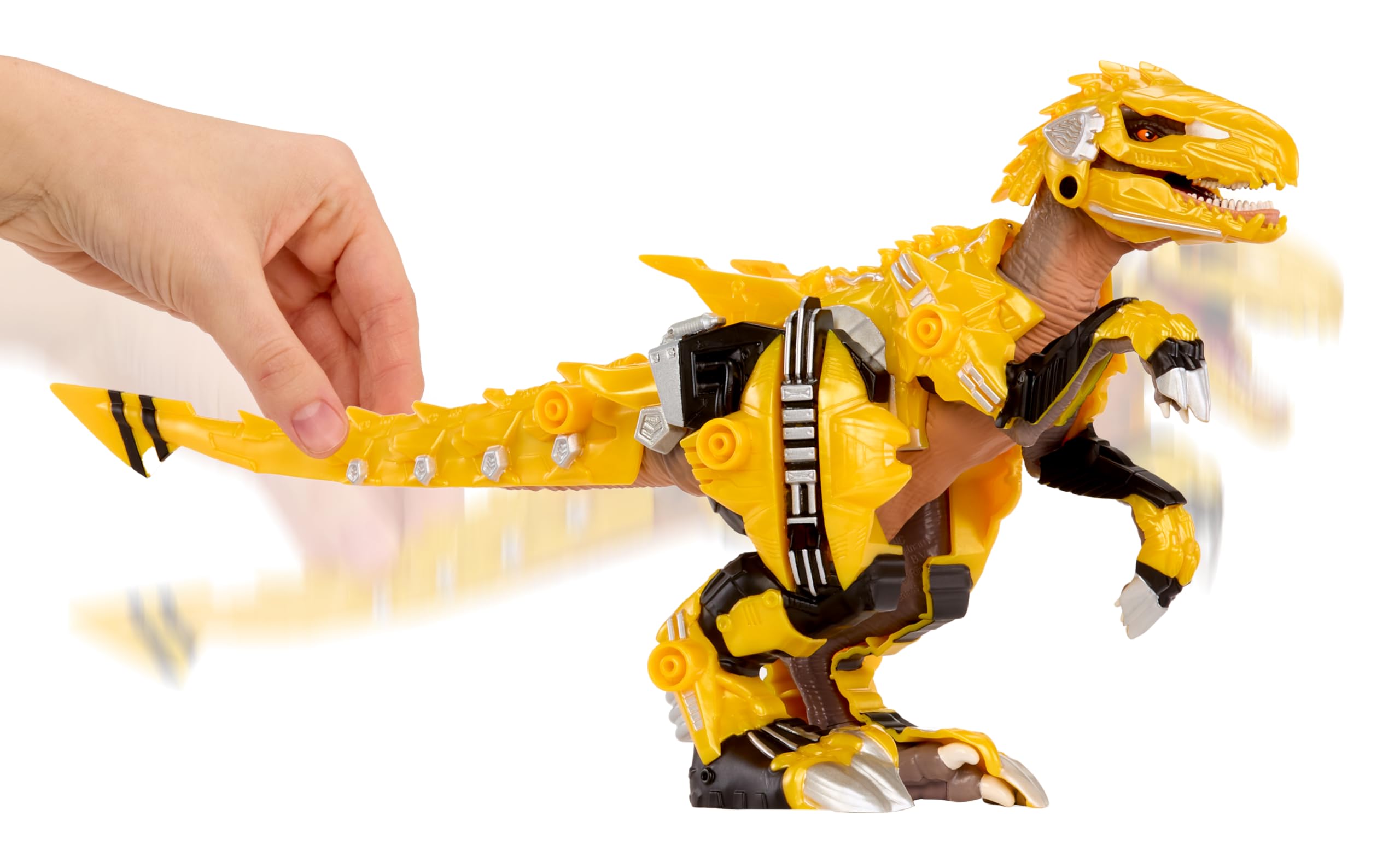 Armorsaurs Armor-Up Yellow Raptor Dinosaur Blaze Action Figure | 7 Removable Armour Pieces | Ages 6+ 4
