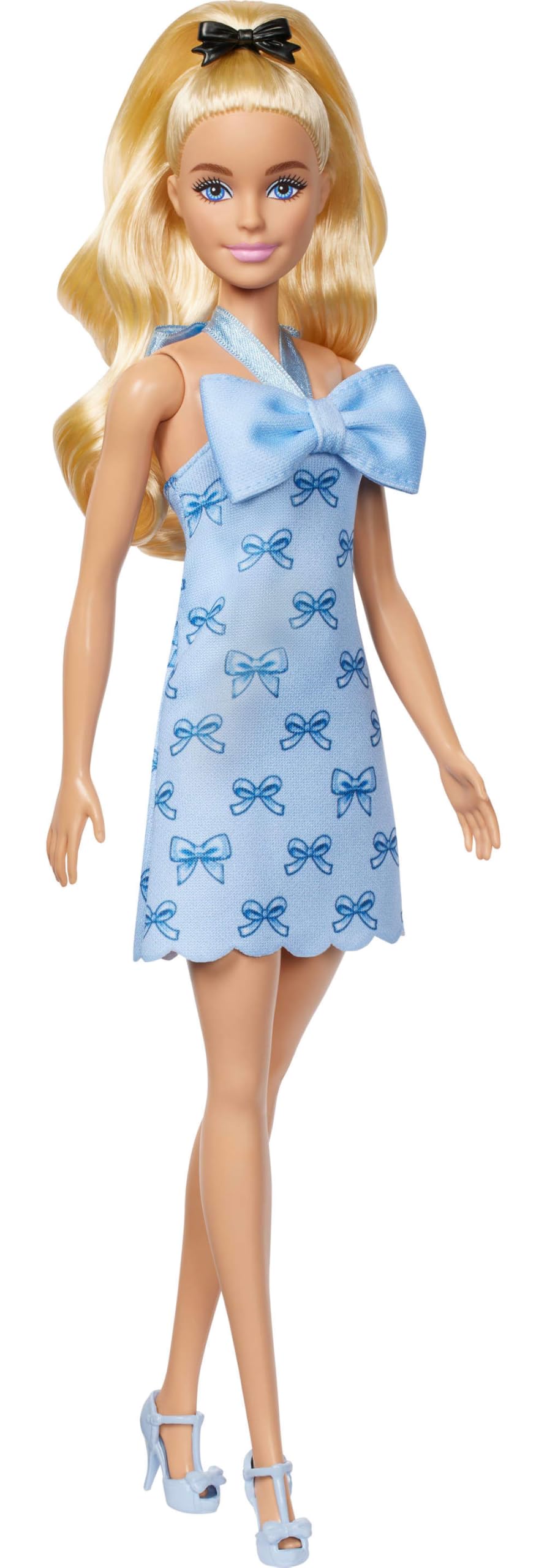 Barbie Fashionistas Doll #237 - Wavy Blonde Ponytail, Blue Bow Dress | Model HYT93 1