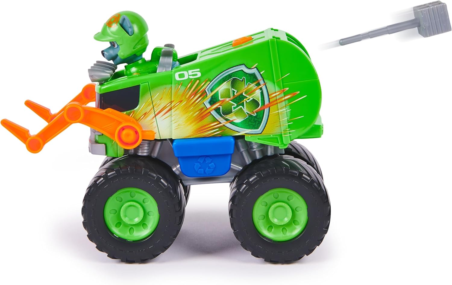 Paw Patrol: Rescue Wheels Rocky’s Recycle Truck - Projectile Launcher Toy with Action Figure 2