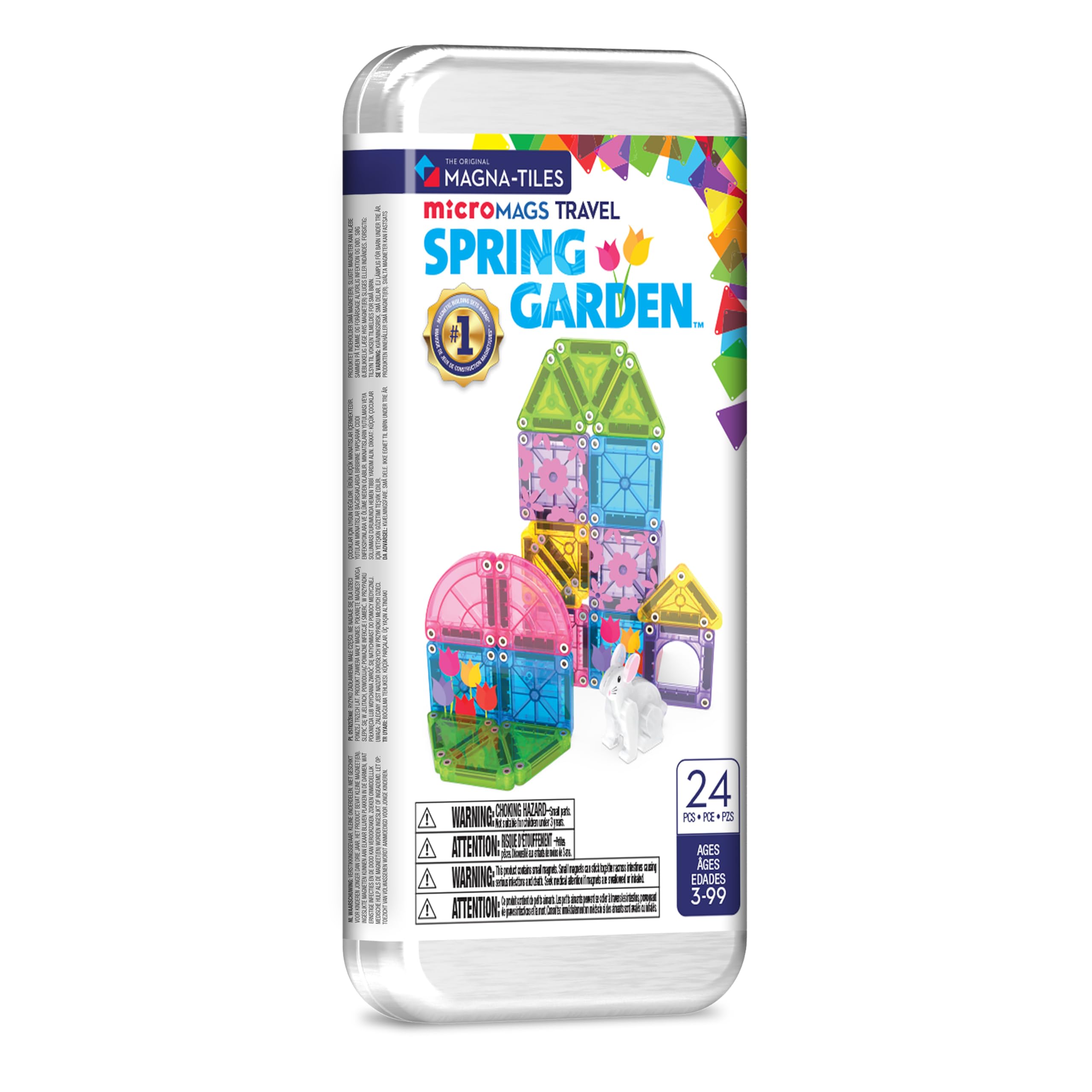 Magna-Tiles Spring Garden Travel Set - 24 Pieces | Ages 3+ | Magnetic Building Toy 1