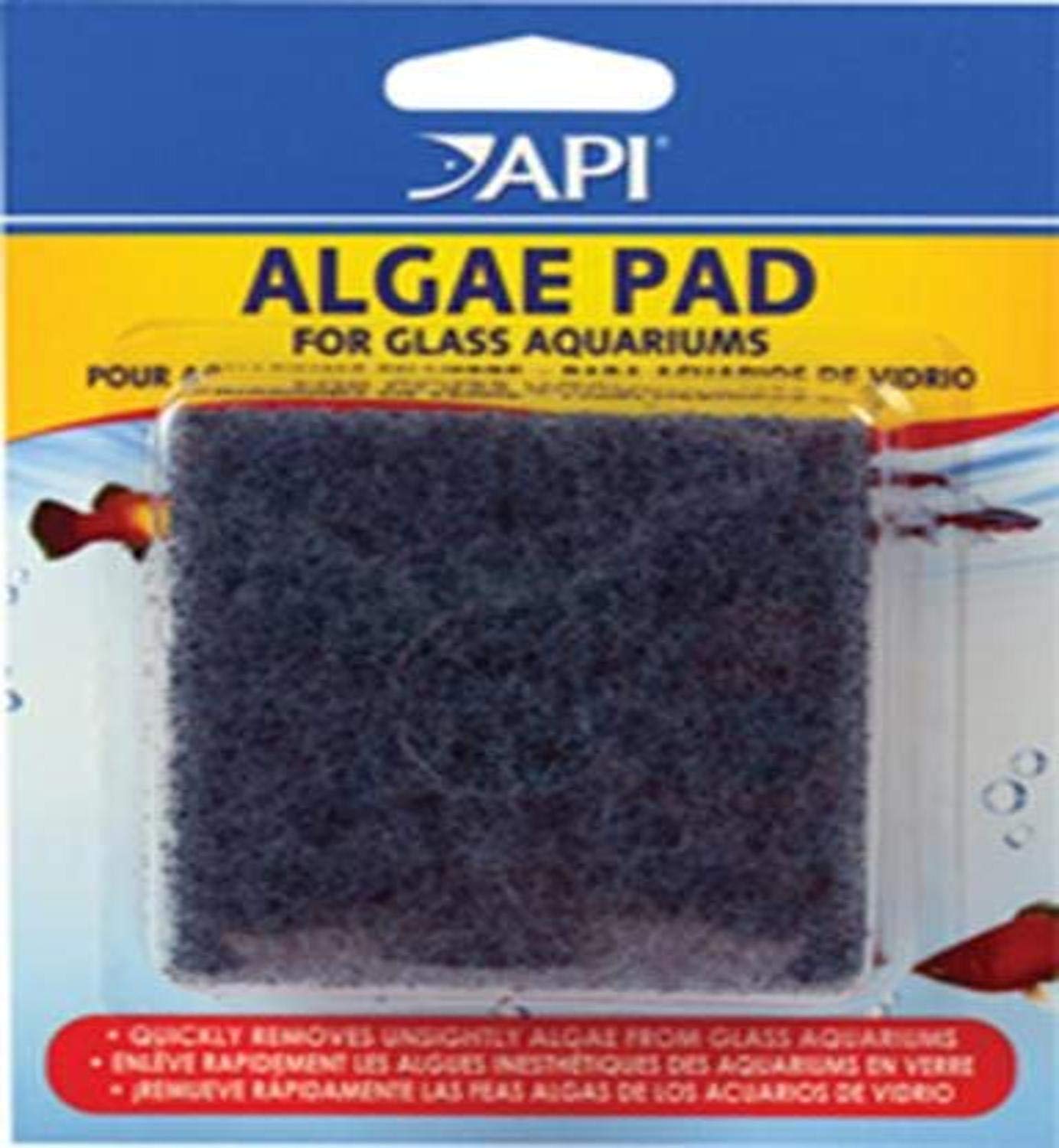 API Hand Held Algae Pad for Glass Aquariums - Durable Scrubbing Pad | 1 Count