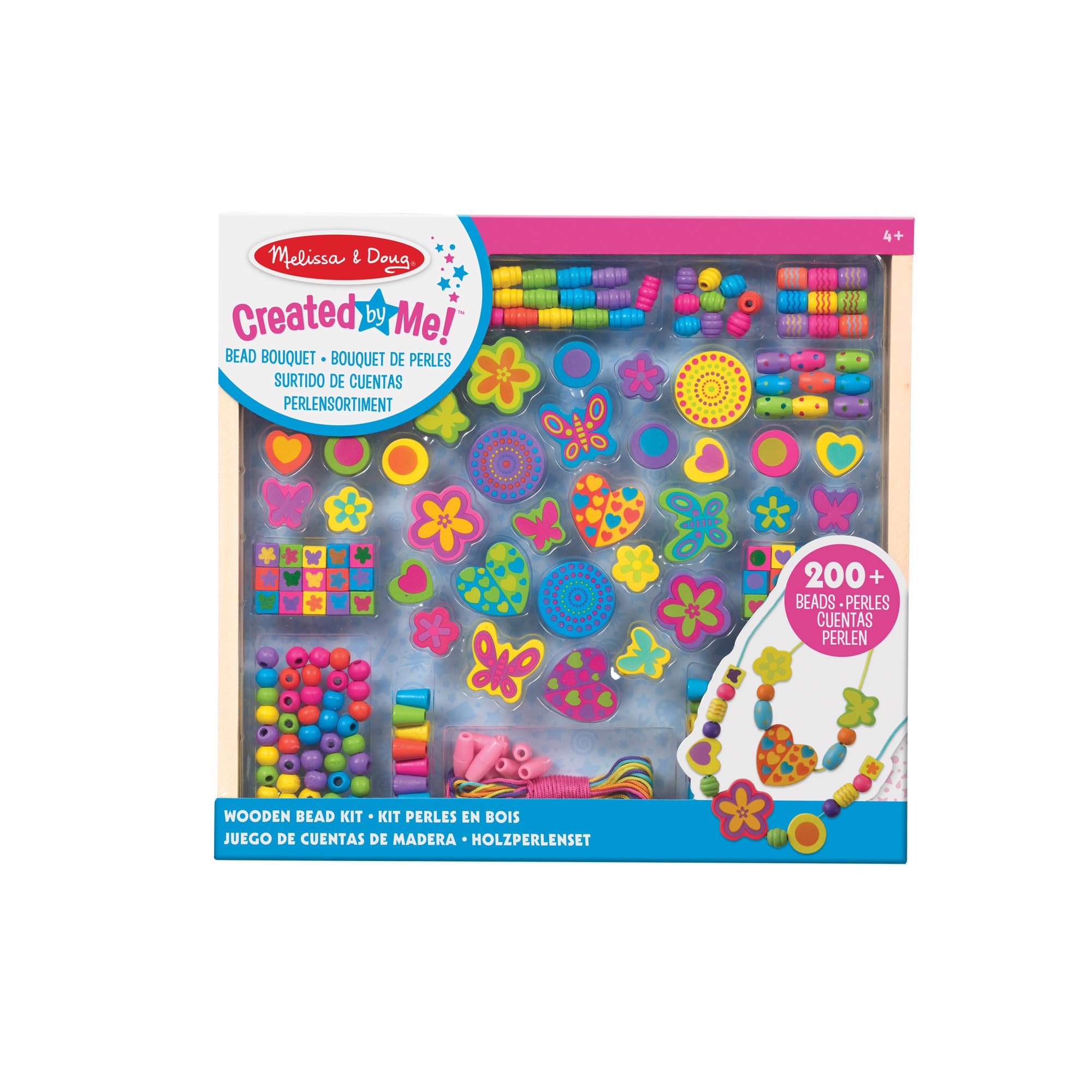 Melissa & Doug Wooden Bead Bouquet - Jewelry Making Craft Kit for Kids 4-8 11