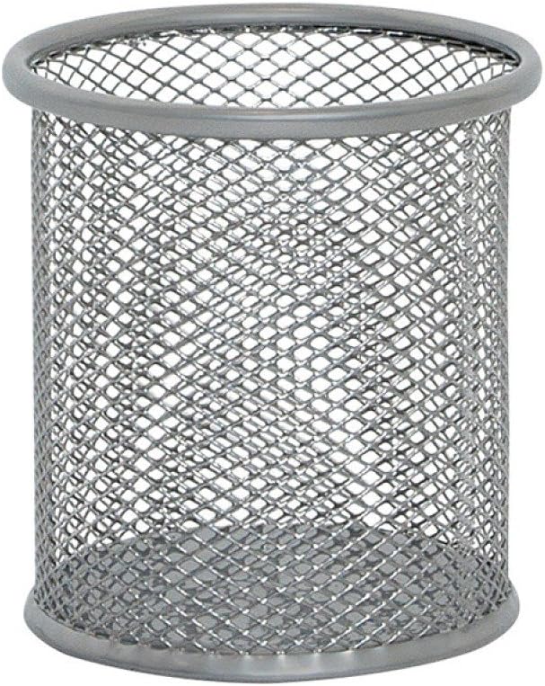 Q Connect jar round pencil, mesh design, silver color
