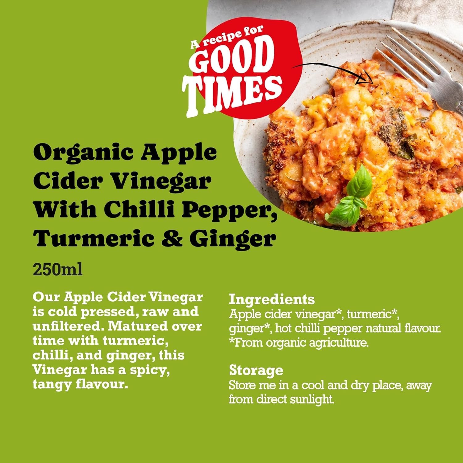 Mr Organic Apple Cider Vinegar with Turmeric, Chilli & Ginger - 250ml