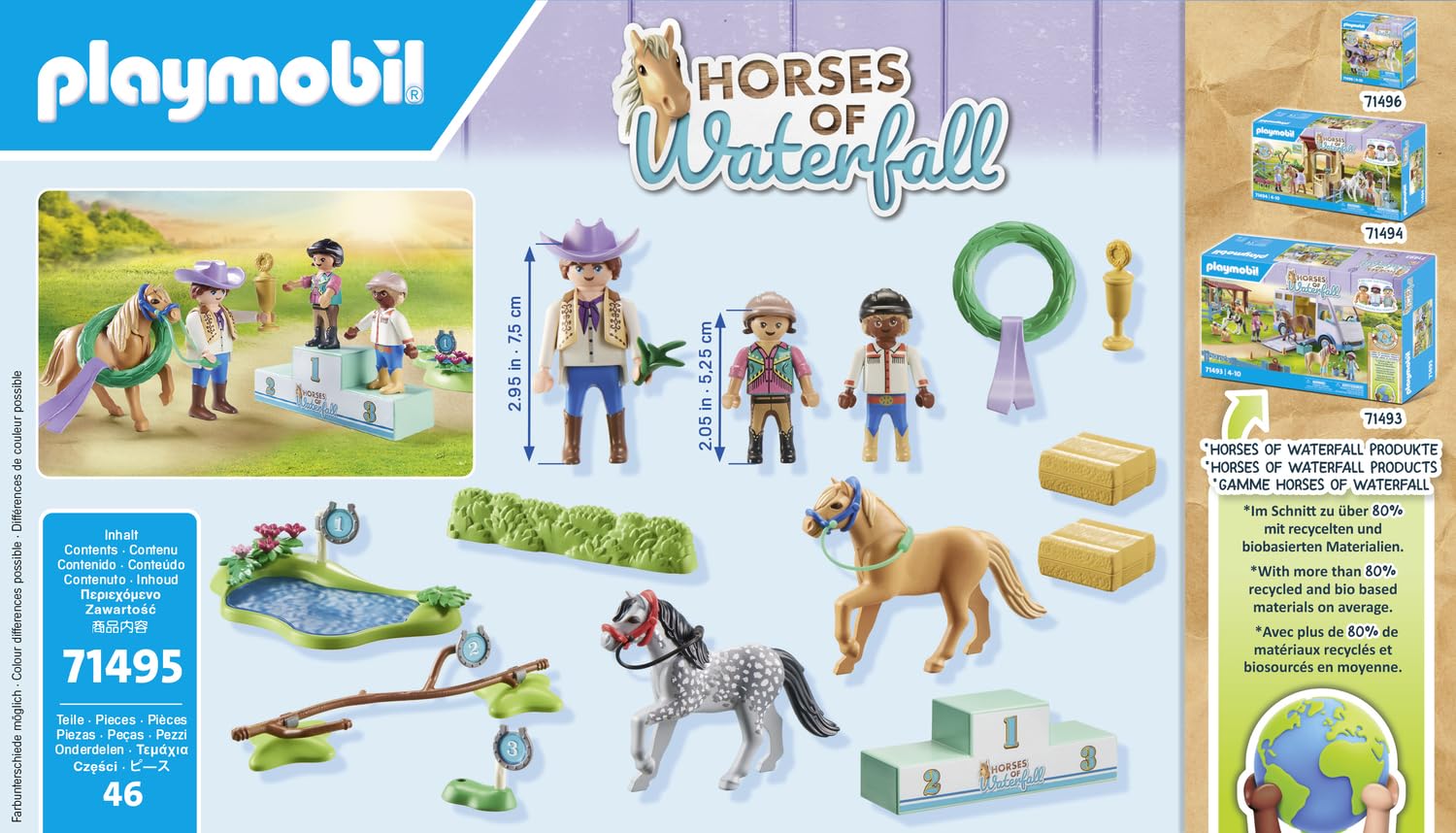 Playmobil 71495 Horses of Waterfall: Pony Tournament Playset for Ages 4+ 9