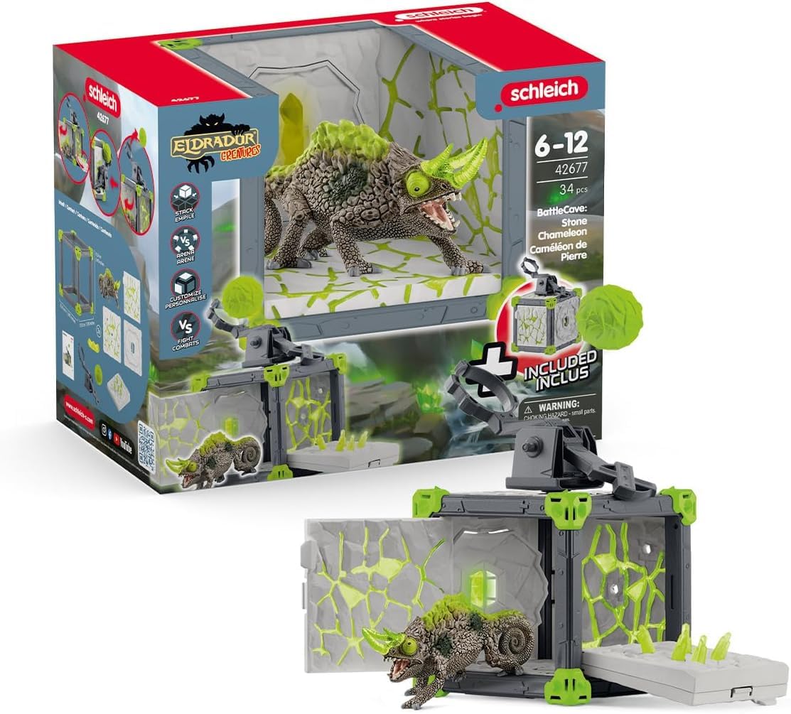 Schleich Eldrador Creatures BattleCave Stone Chameleon Playset - Ages 7-15 1