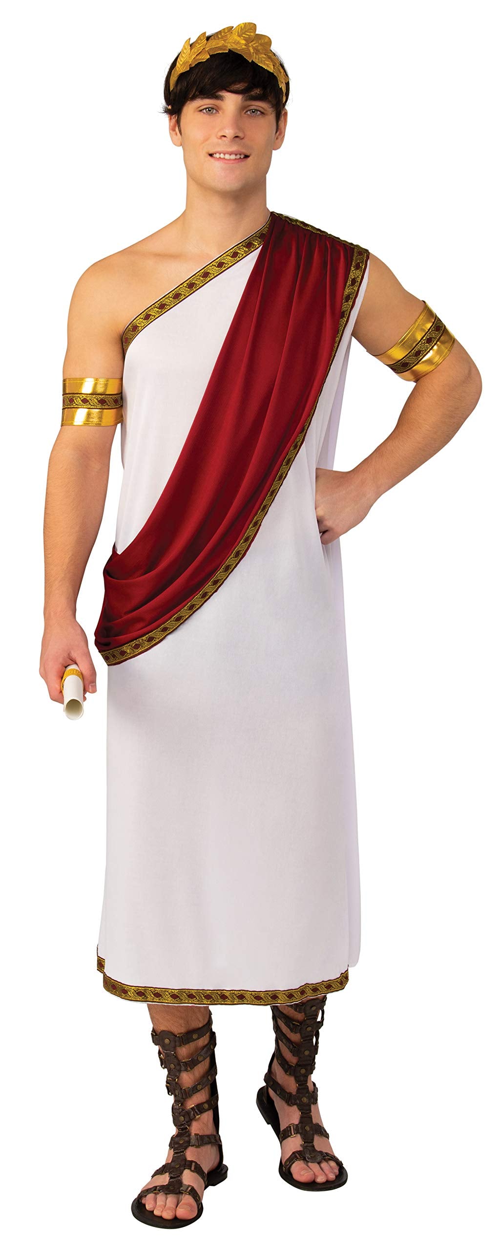 Bristol Novelty Caesar Costume - Toga with Drape, Headband & Armbands | One Size | Multi Color