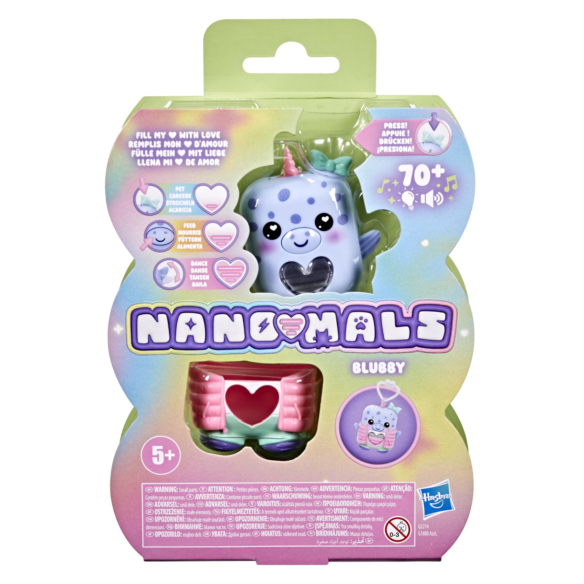 Hasbro Nano-Mals Blubby the Narwhal Electronic Fidget Pet 7