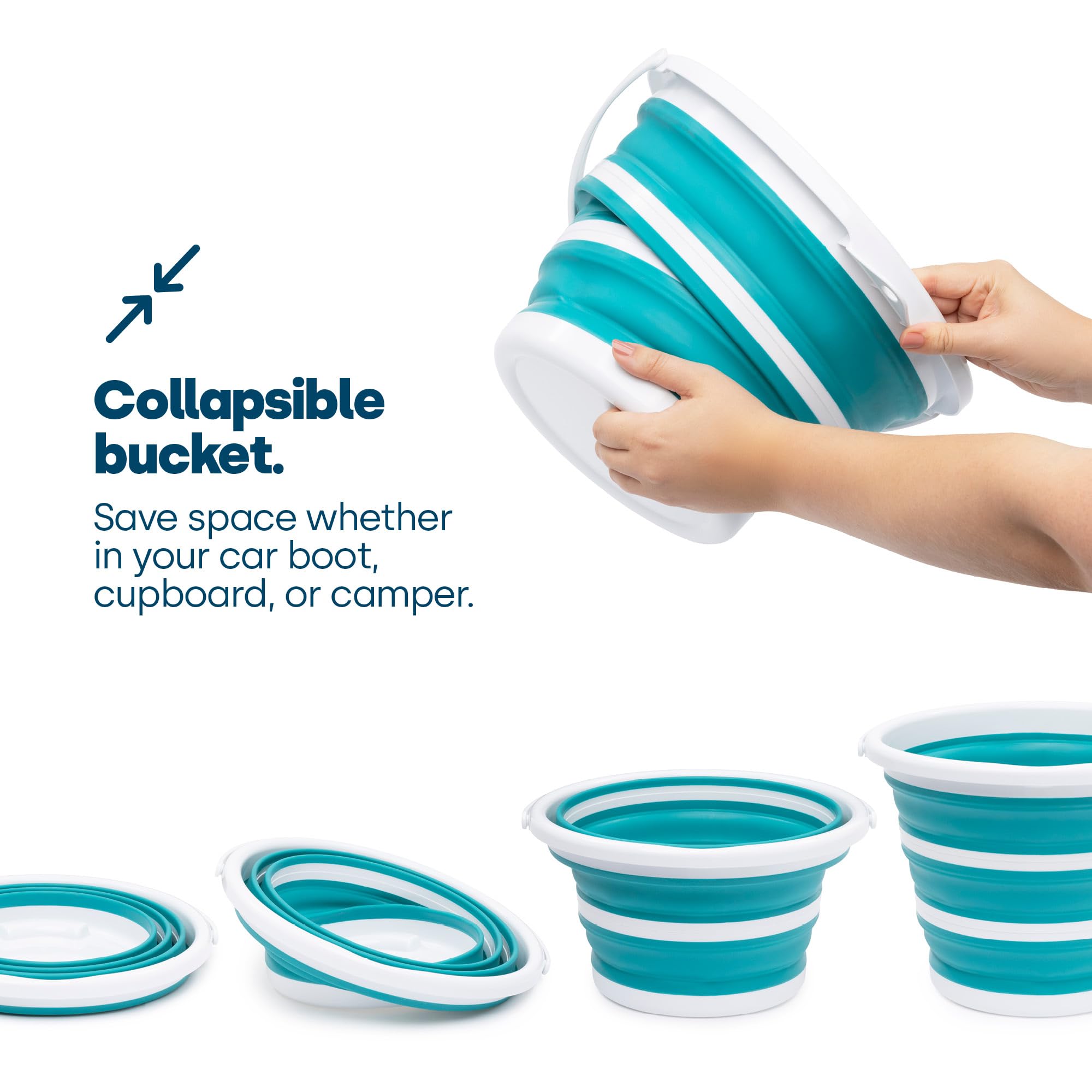 LIVIVO Collapsible Bucket – 10L Folding Silicone Bucket for Home, Kitchen & Cleaning 6