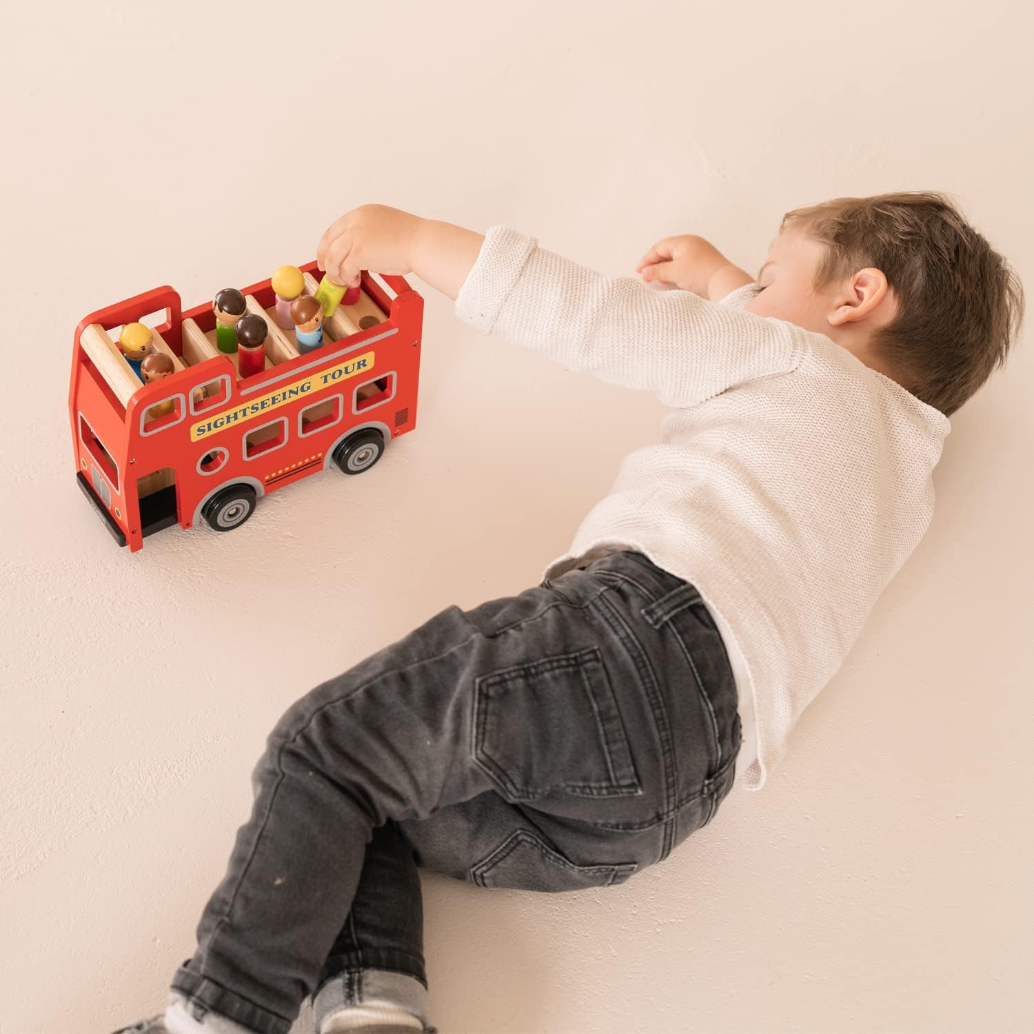 Wooden Pop-Up Fire Truck - Spring-Loaded Firefighter Toy for Ages 2+ 9