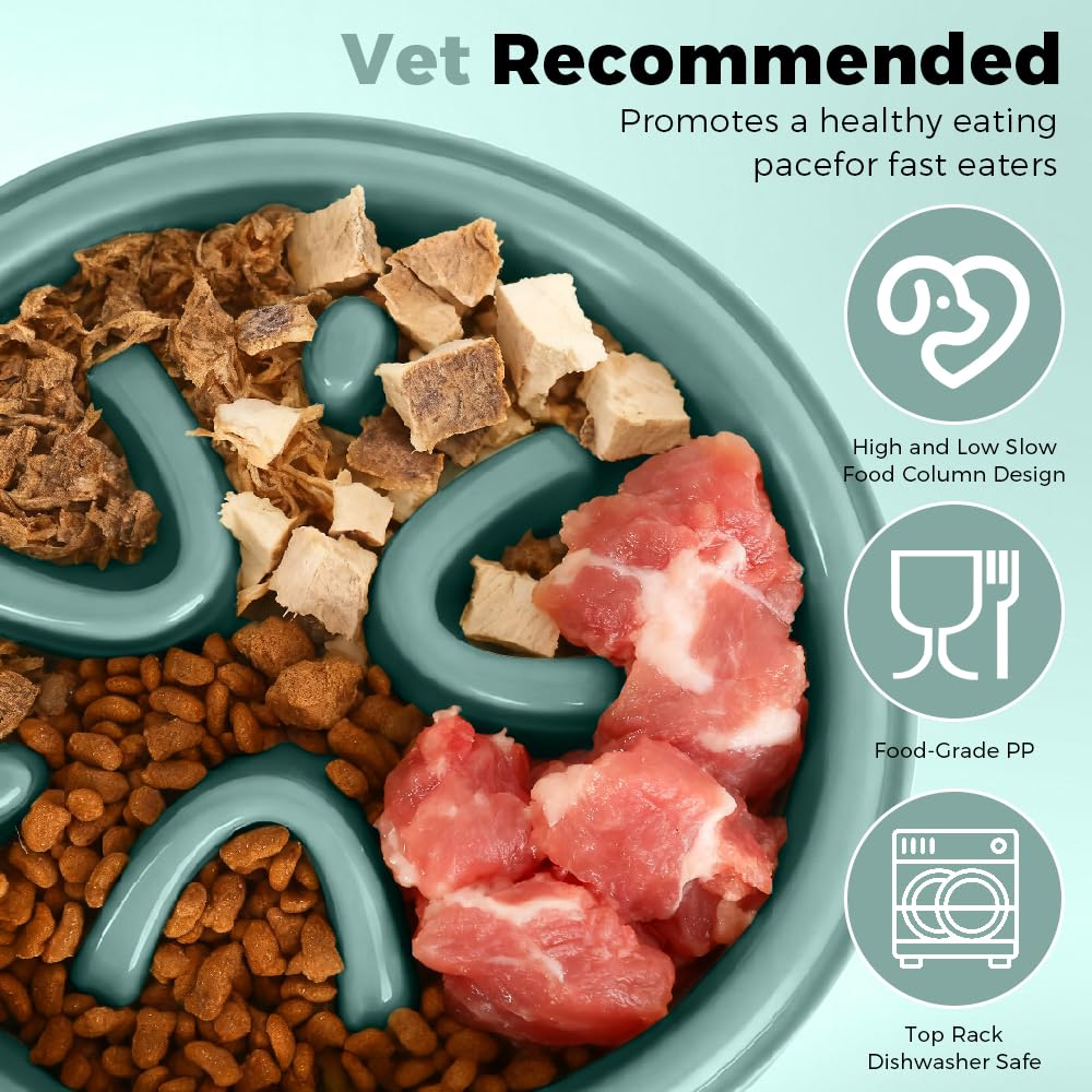 Woobroo Slow Feeder Dog Bowl - Anti-Choking Puzzle Feeder for Small, Medium, Large Breeds