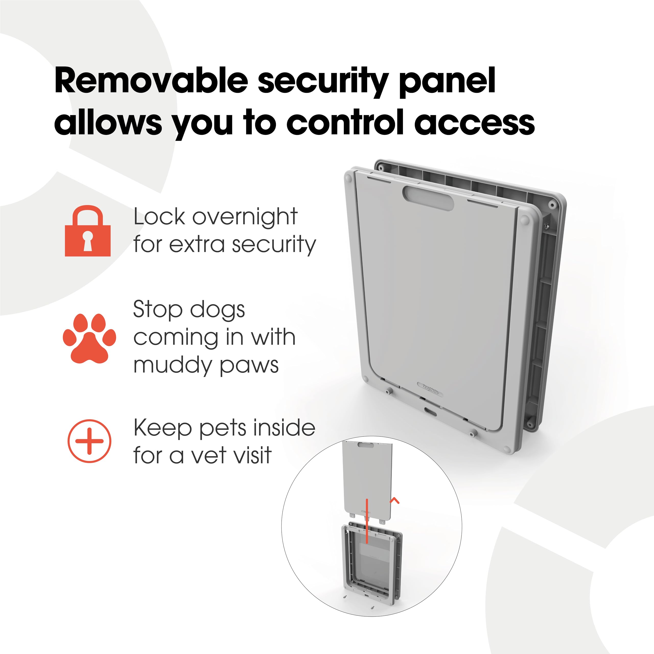 Cat Mate Large 4-Way Cat Flap | Secure Lock | For Large Cats & Small Dogs | Brown