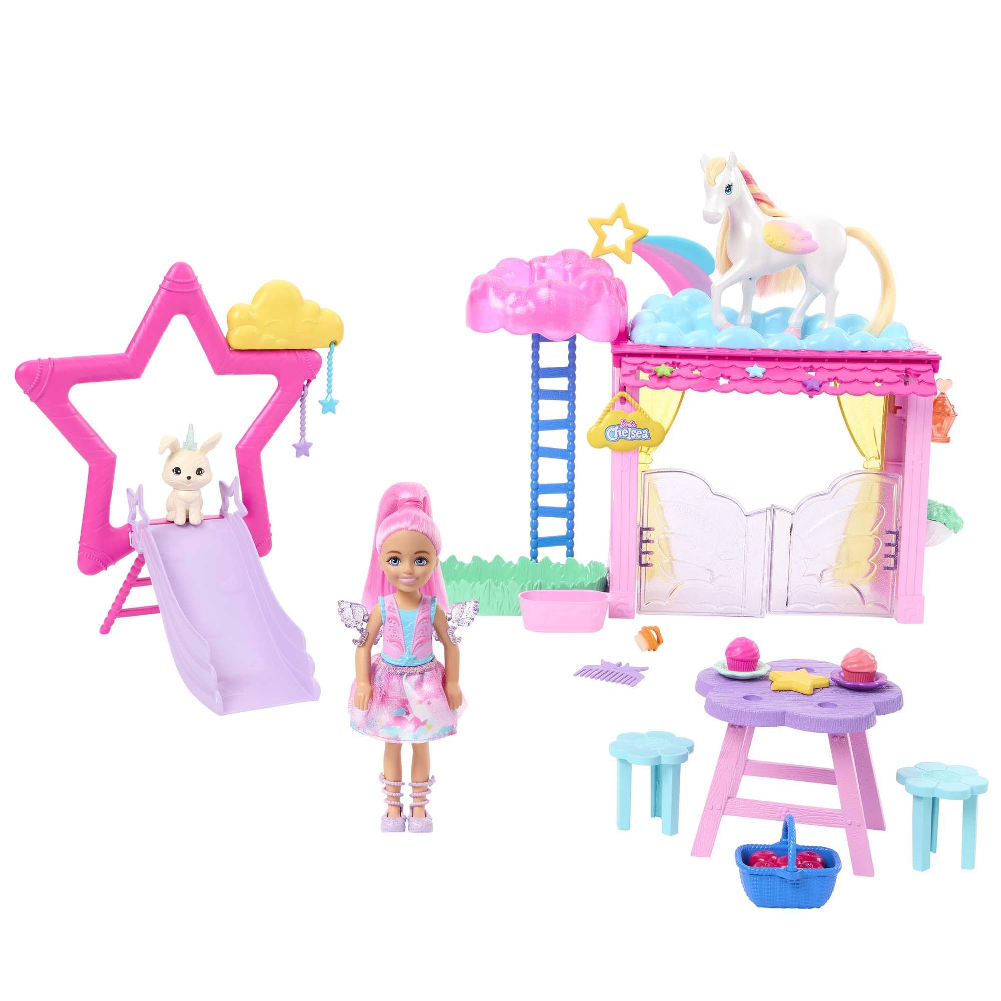 Barbie Chelsea Doll and Pegasus Playset - Color-Changing Mane, Star Slide | Ages 3+