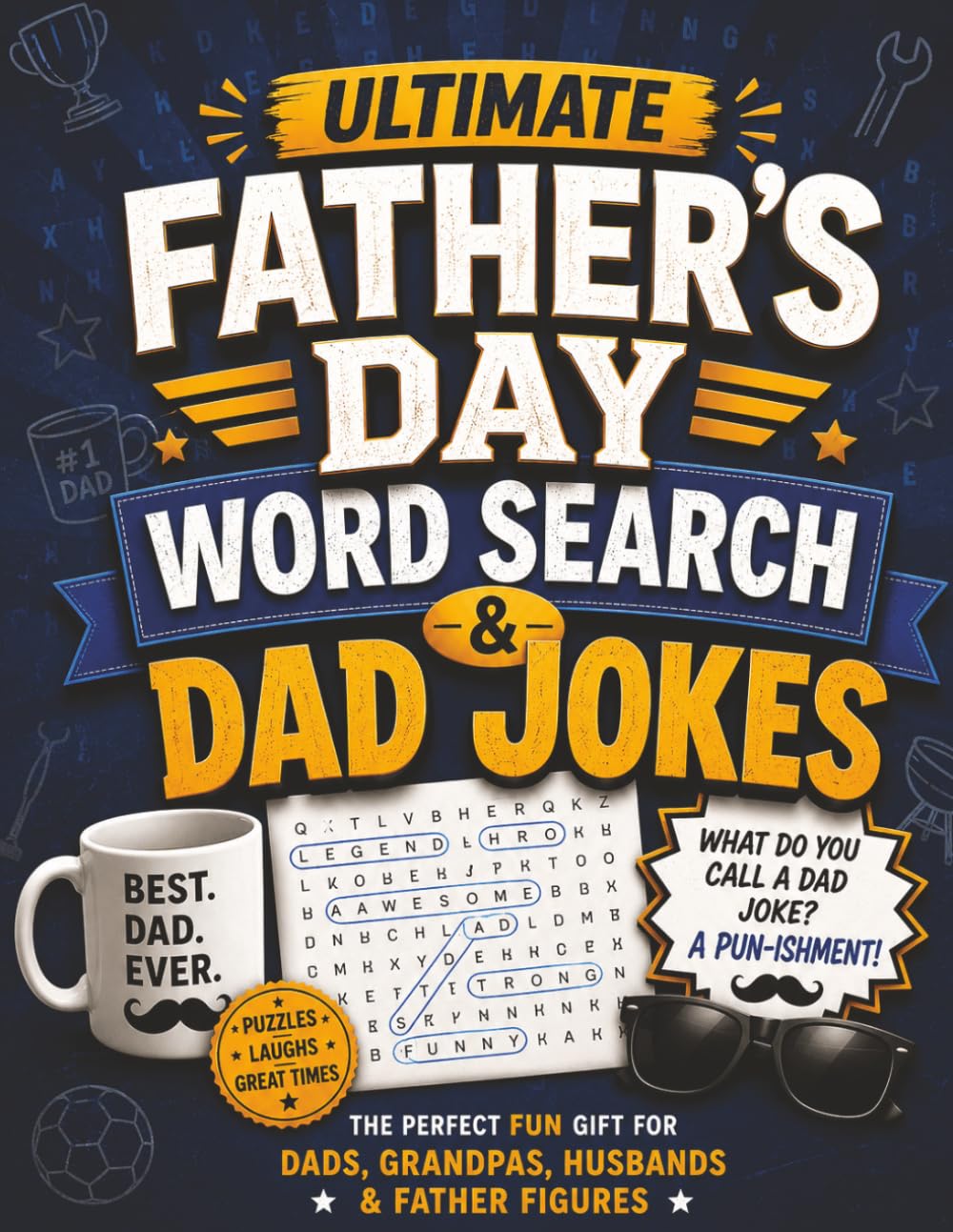 PuzzleNation Press Ultimate Father's Day Word Search & Dad Jokes | Paperback | English 1