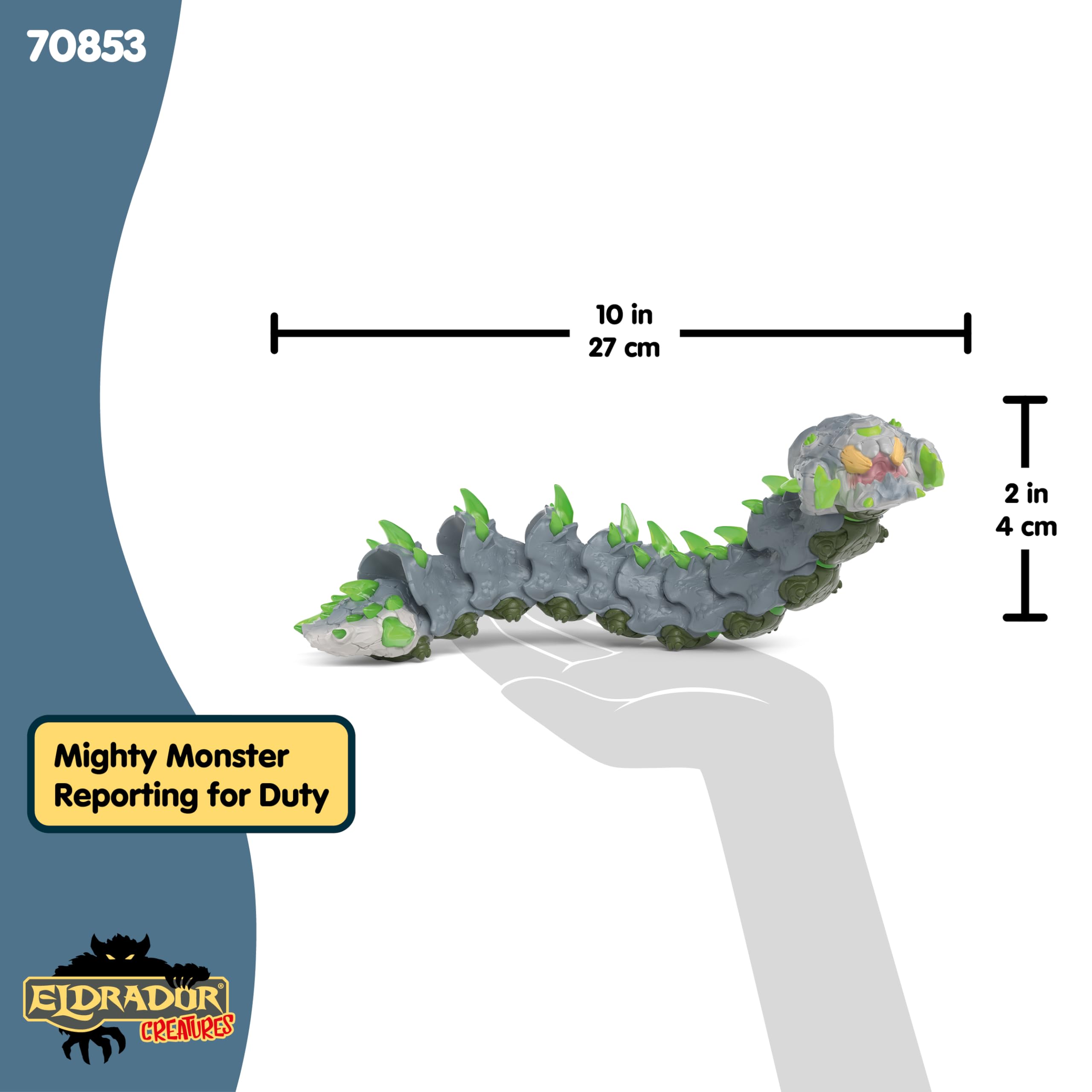 SCHLEICH Eldrador Creatures Stone Worm - 11" Movable Action Figure for Kids 7-12